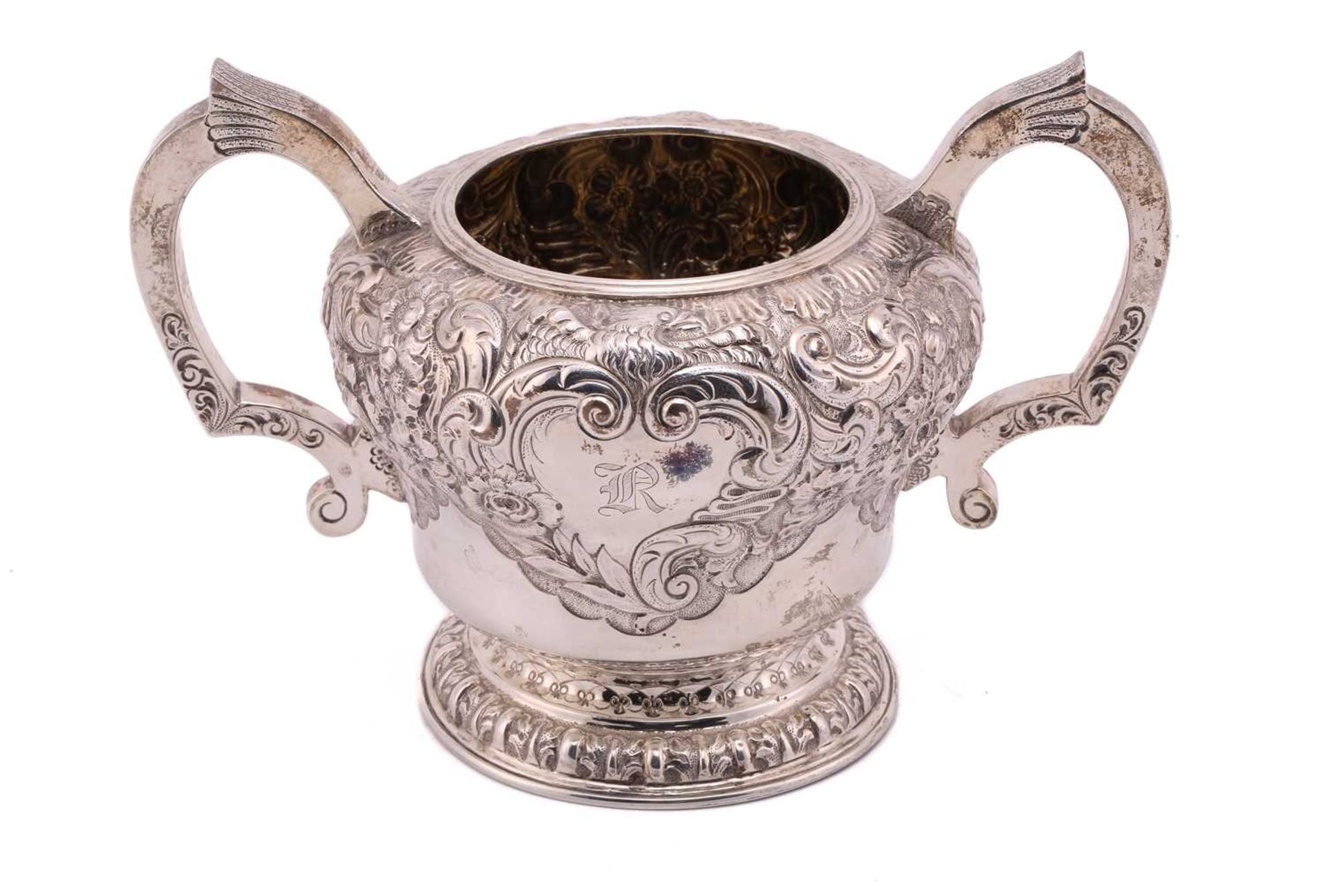 A good quality silver four-piece tea set, Birmingham 1886, comprising a teapot and coffee pot both - Image 12 of 24