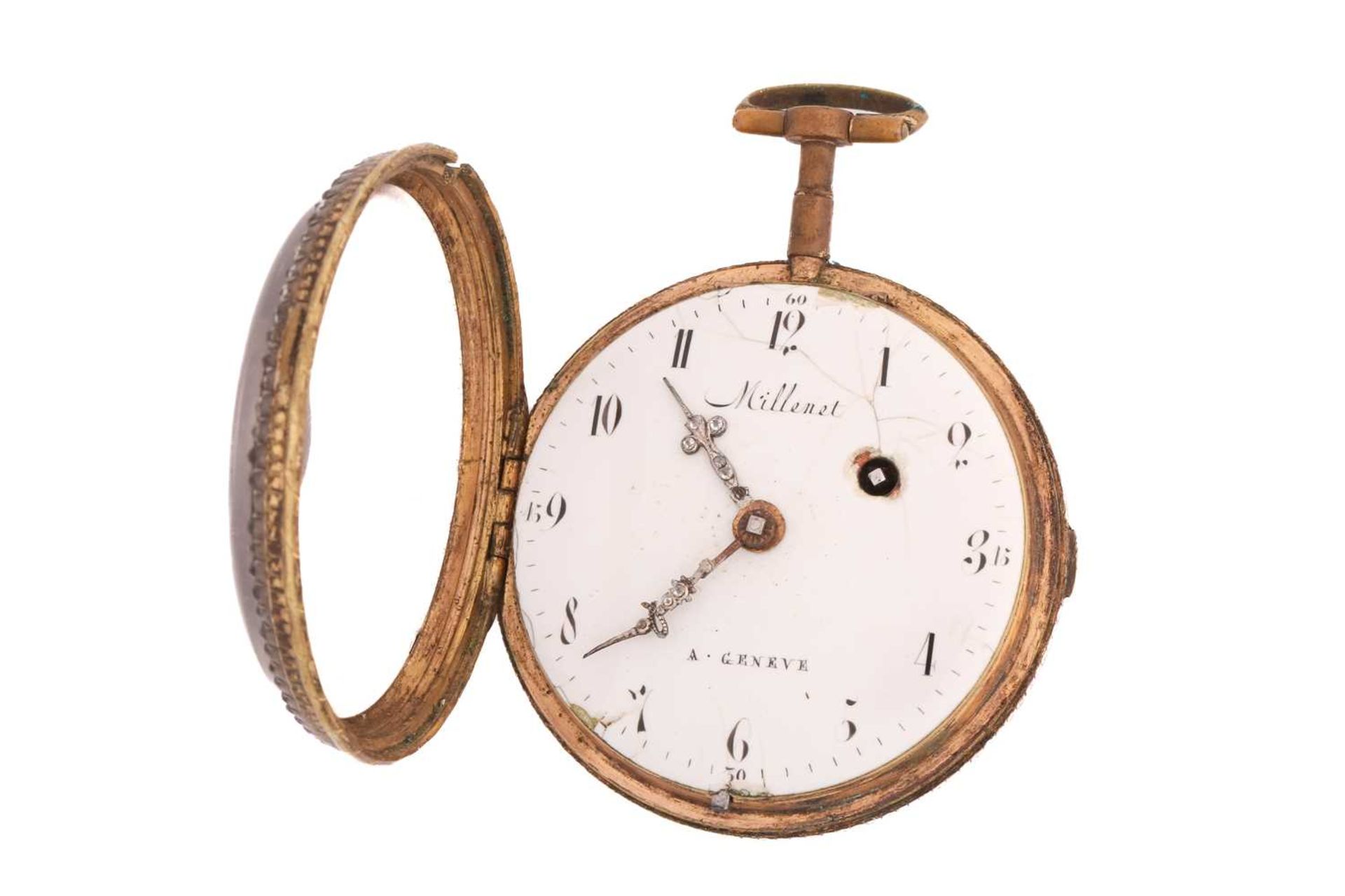 A George III silver pair cased key wind fusee pocket watch, the case bearing a hallmark for London - Image 12 of 30