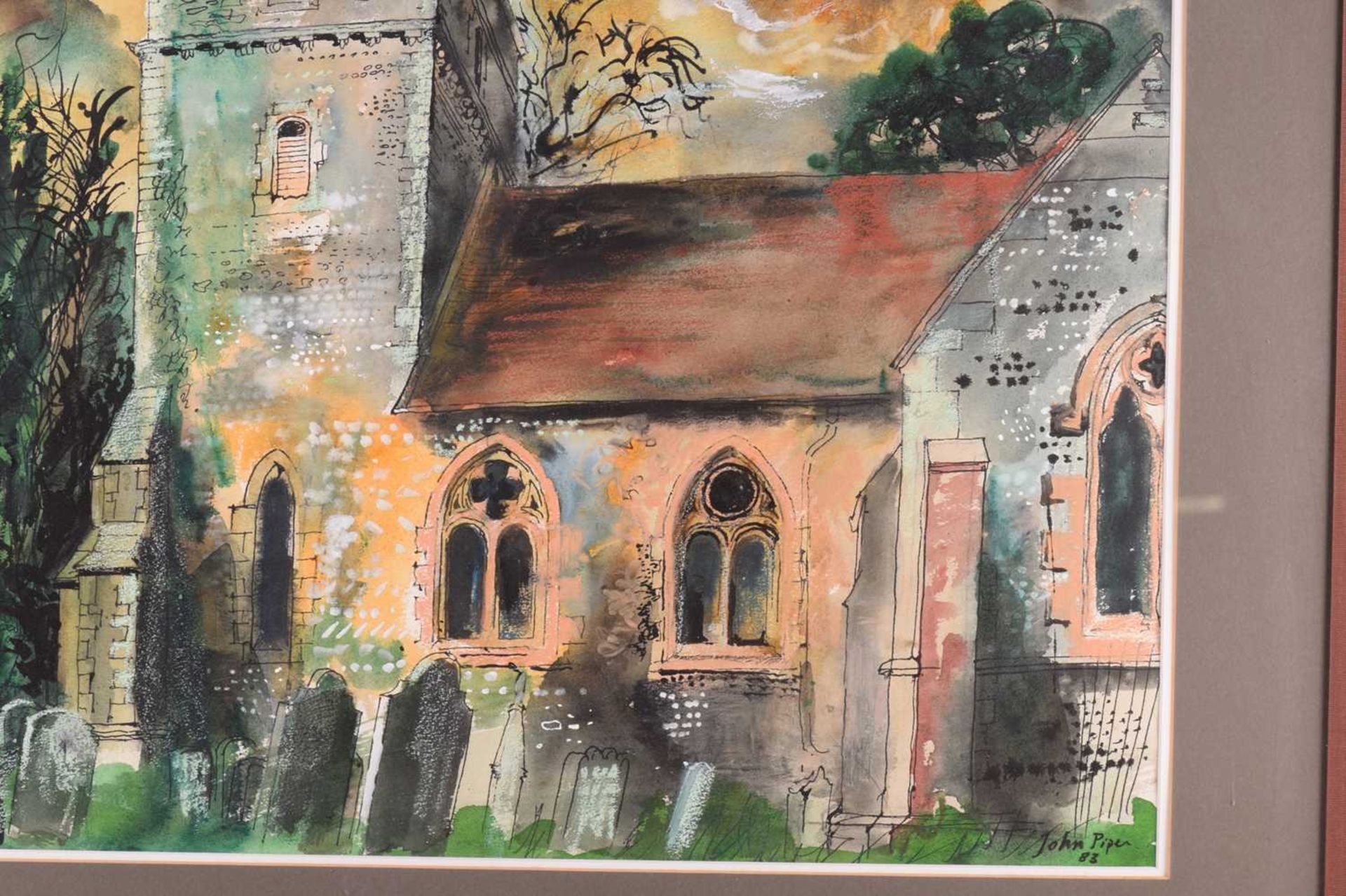 John Piper (1903 - 1992), St Mary the Virgin Church, Fawley, signed and dated 83, watercolour and - Image 6 of 8