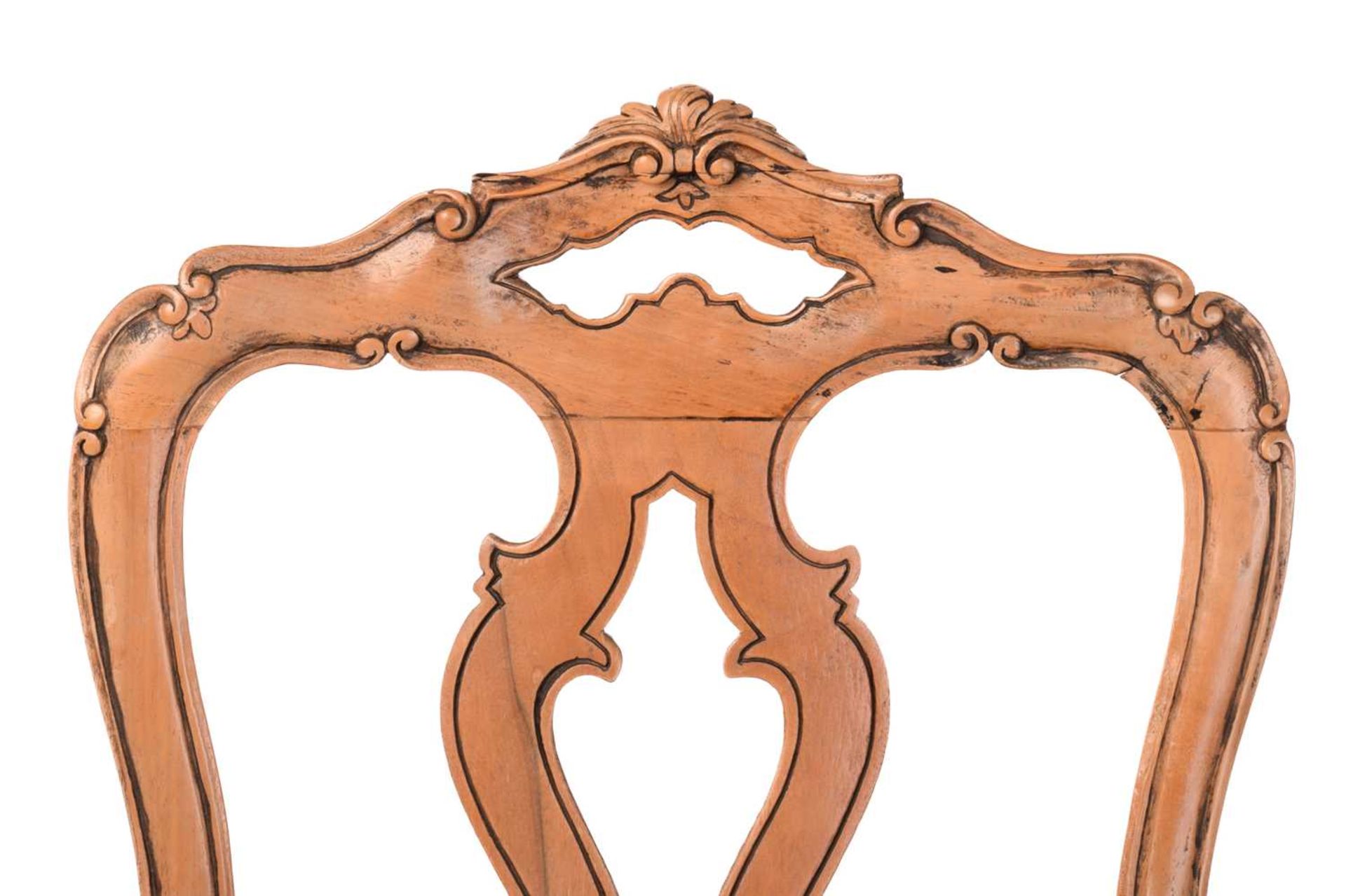 An 18th-century Venetian style carved walnut open armchair, 20th century with shaped spoon back - Image 3 of 5