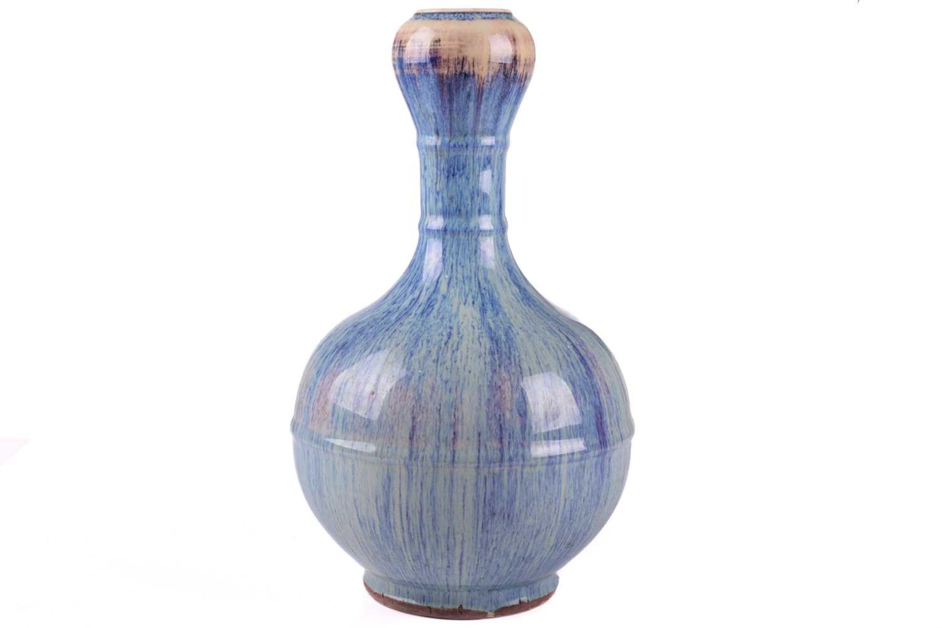 A Chinese suantouping flambe glaze vase, the neck with two raised bands, a further raised and around - Image 9 of 10