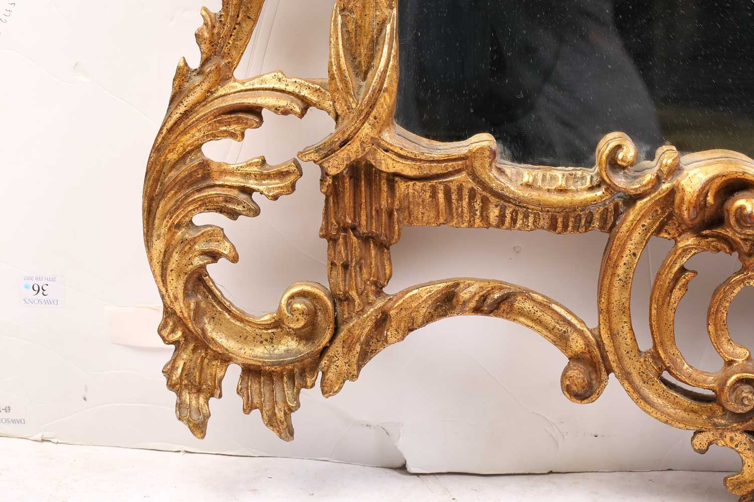 A 'Chinese Chippendale' style carved and giltwood wall mirror, late 20th century, with pagoda - Image 10 of 11