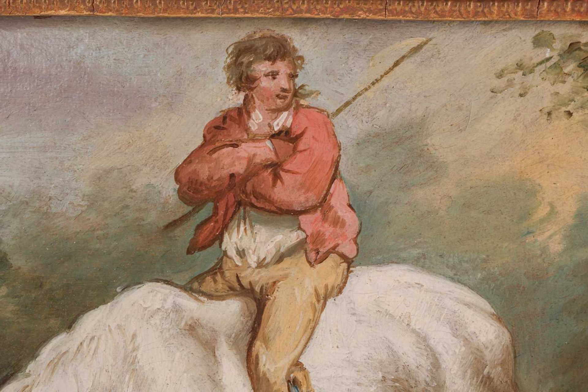 Attributed to George Charles Morland (1762-1804), Horse and Rider, initialled ‘GM’, a pair of oils - Image 3 of 17