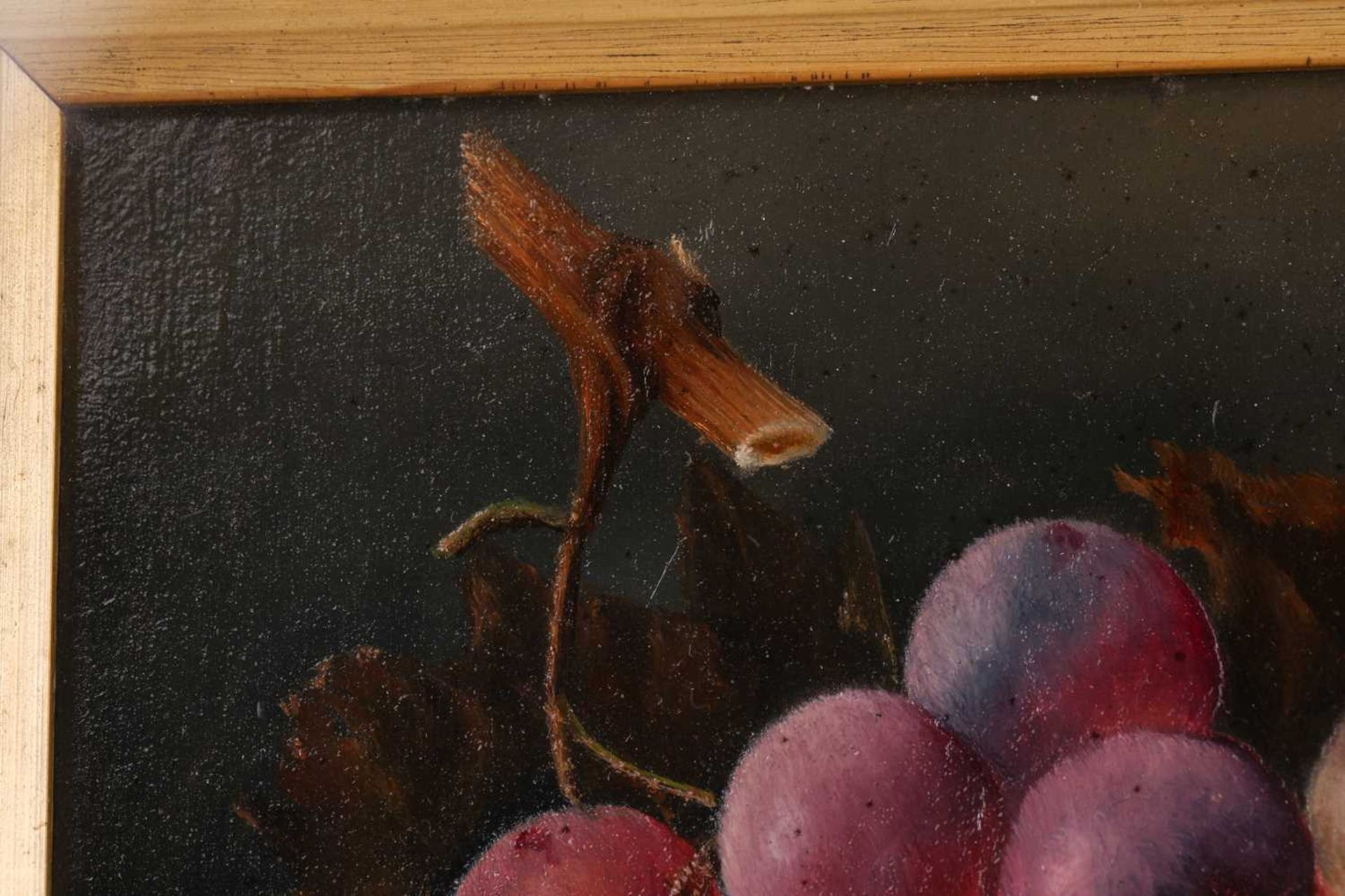 W. Winder (19th century), still life of grapes on marble, signed and dated '85, oil on panel, 17 x - Image 5 of 7