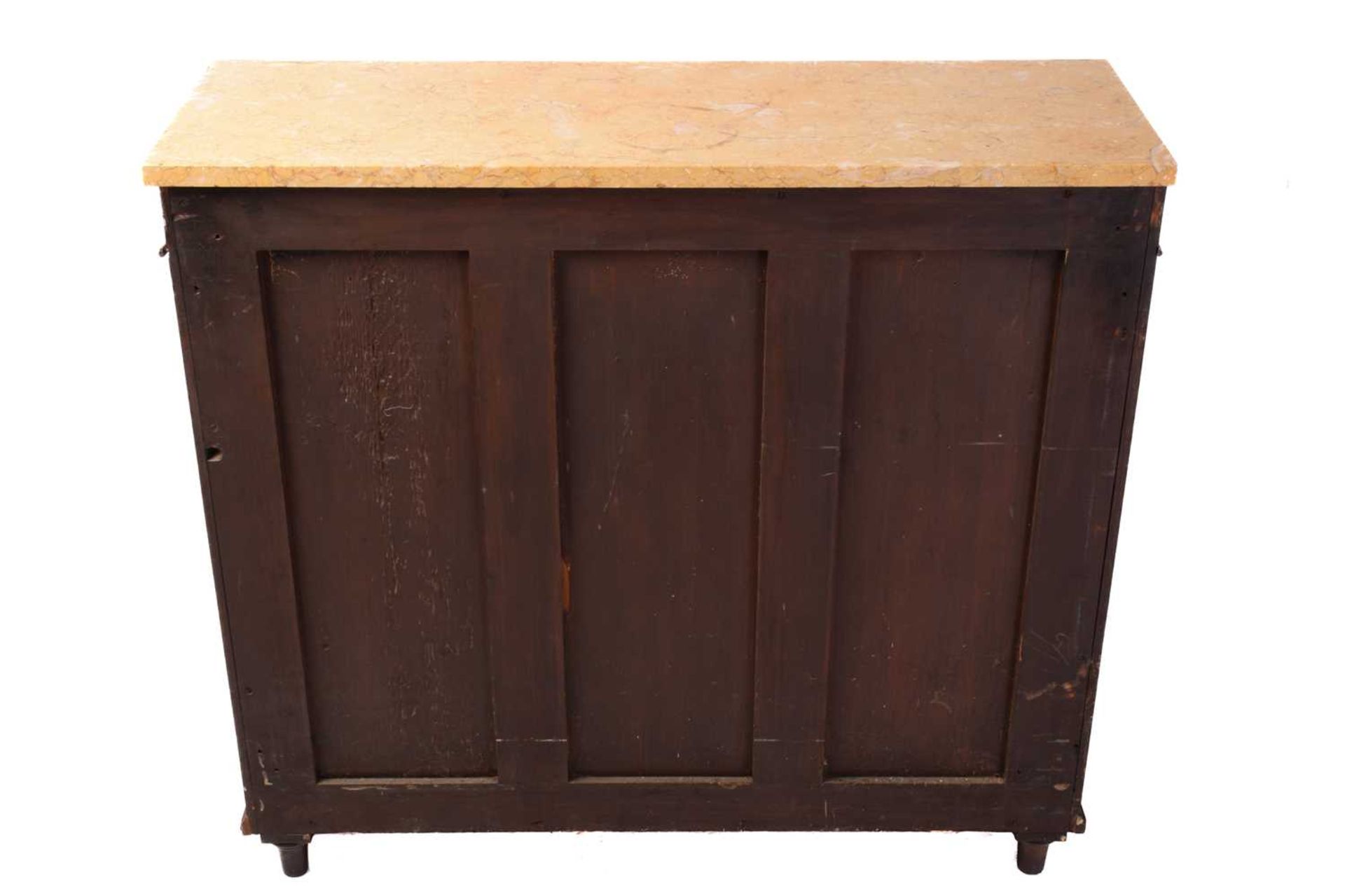 A Regency brass inlaid rosewood chiffonier in the manner of John Maclean, with sienna marble top, - Image 5 of 8