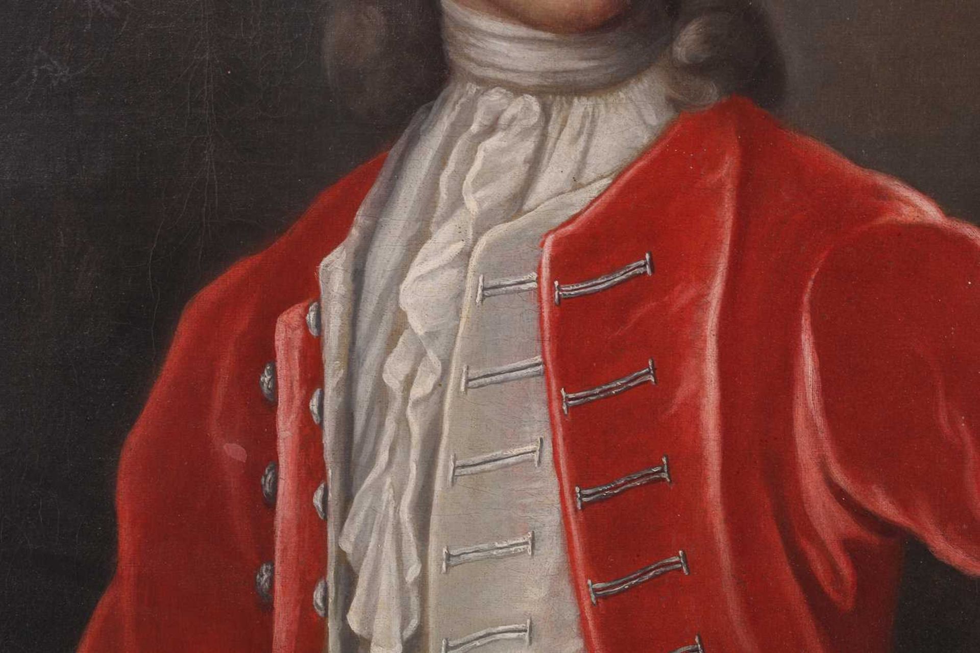 Manner of Sir Godfrey Kneller (1646 - 1723), Half-length portrait of a boy wearing a red jacket, - Image 4 of 19