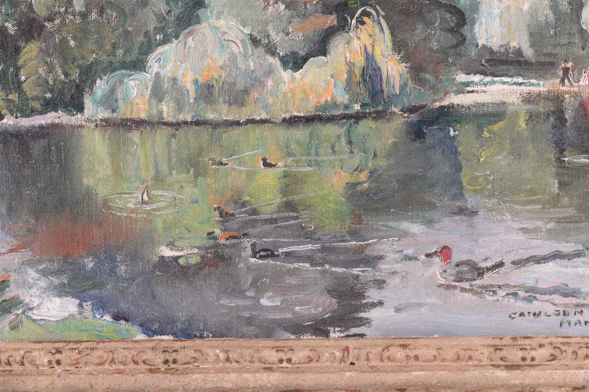 Cathleen S Mann (1896-1959), St James’ Park, signed and dated 1943, oil on canvas, 50 x 60cm, - Image 7 of 12