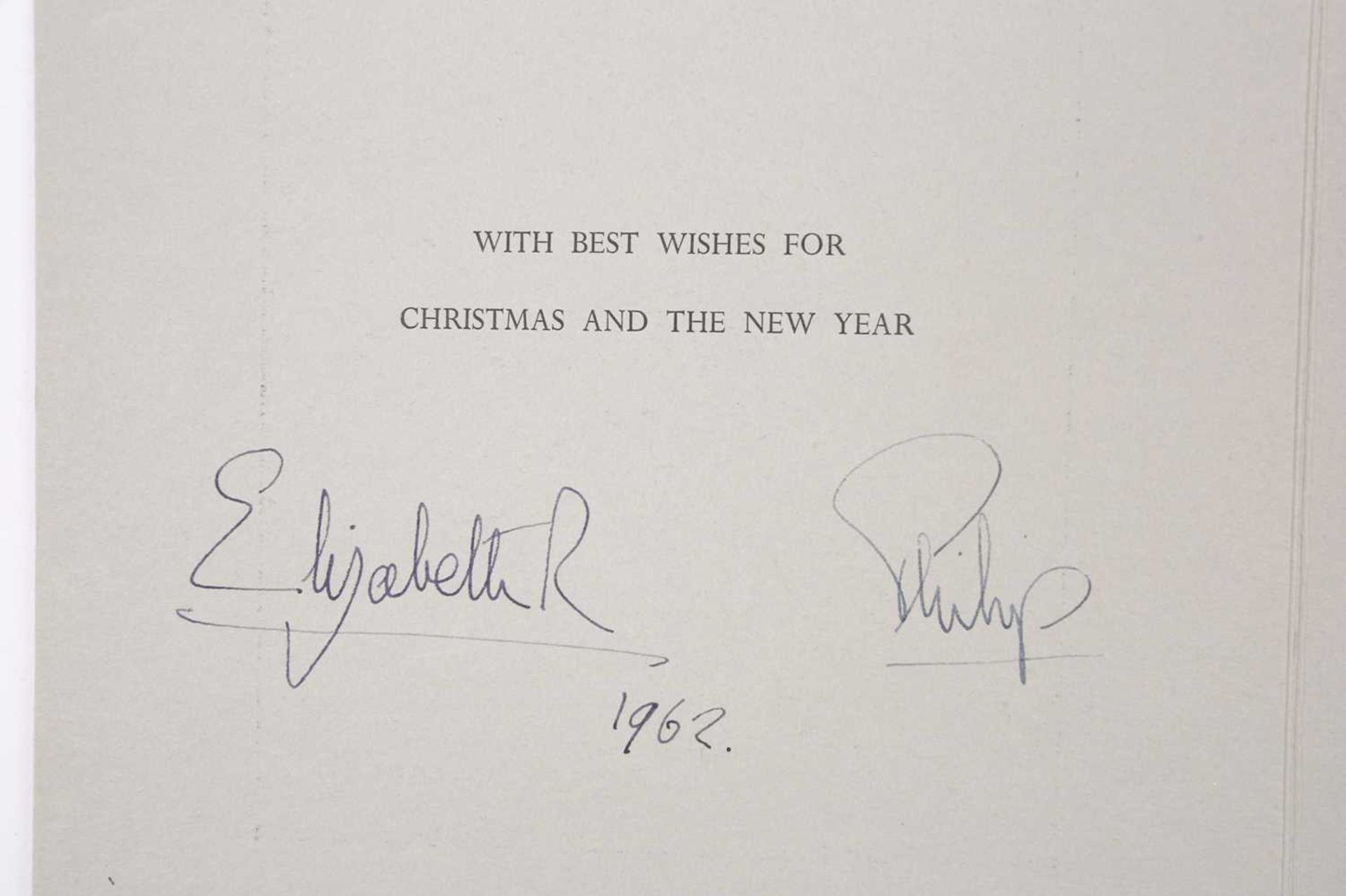 Queen Elizabeth II and Prince Philip: a 1962 Christmas card from the Royal couple, embossed - Image 10 of 10