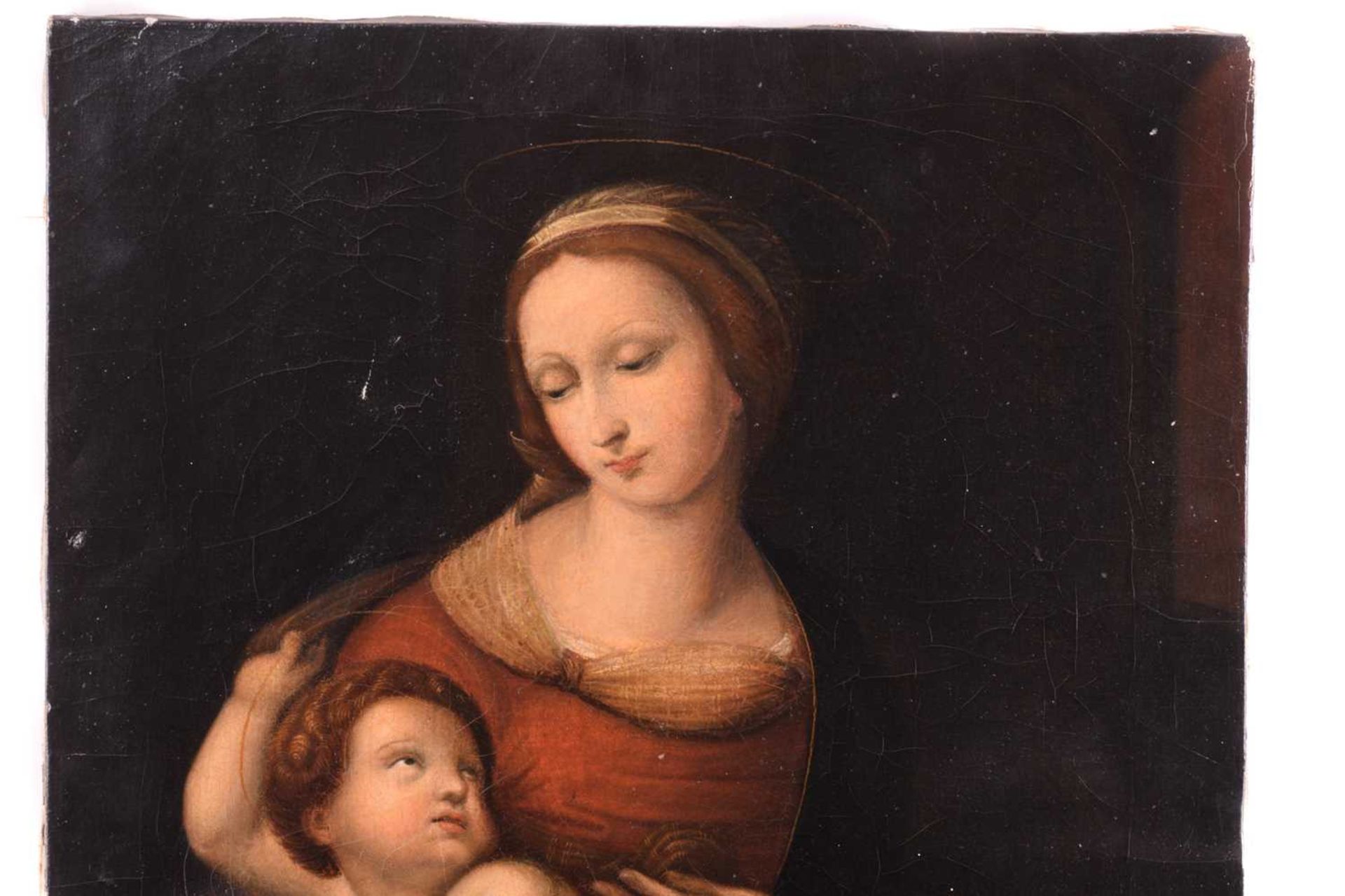 18th-century Italian school, after Raphael, 'The Bridgwater Madonna', unframed oil on canvas, 48 - Image 3 of 9