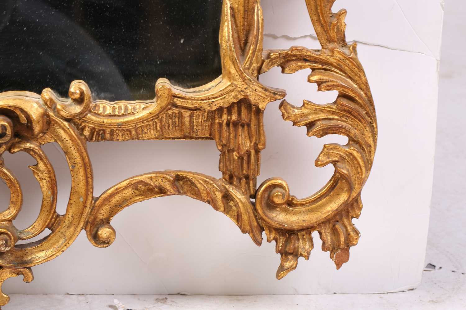 A 'Chinese Chippendale' style carved and giltwood wall mirror, late 20th century, with pagoda - Image 11 of 11