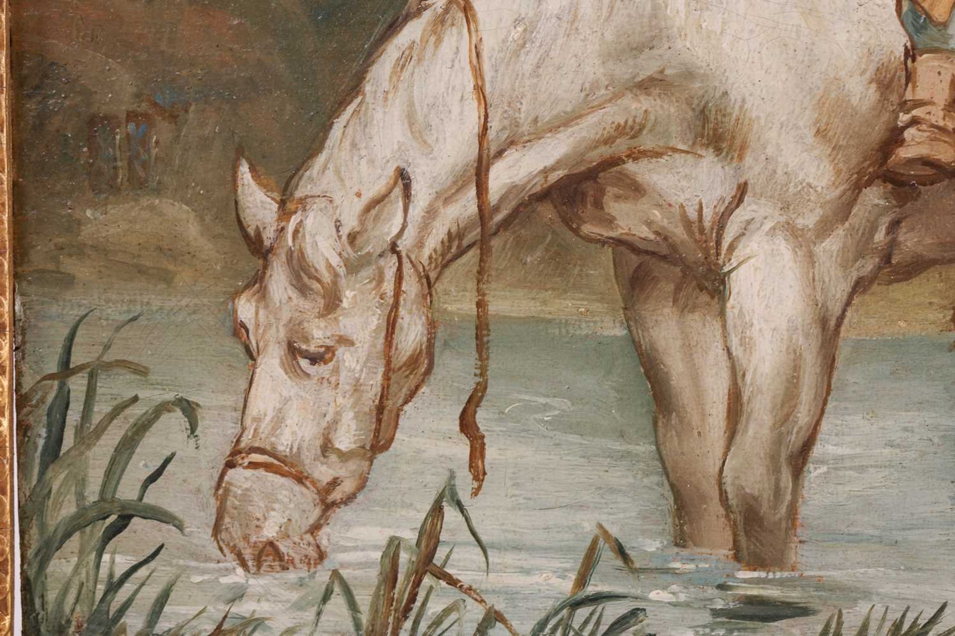Attributed to George Charles Morland (1762-1804), Horse and Rider, initialled ‘GM’, a pair of oils - Image 2 of 17