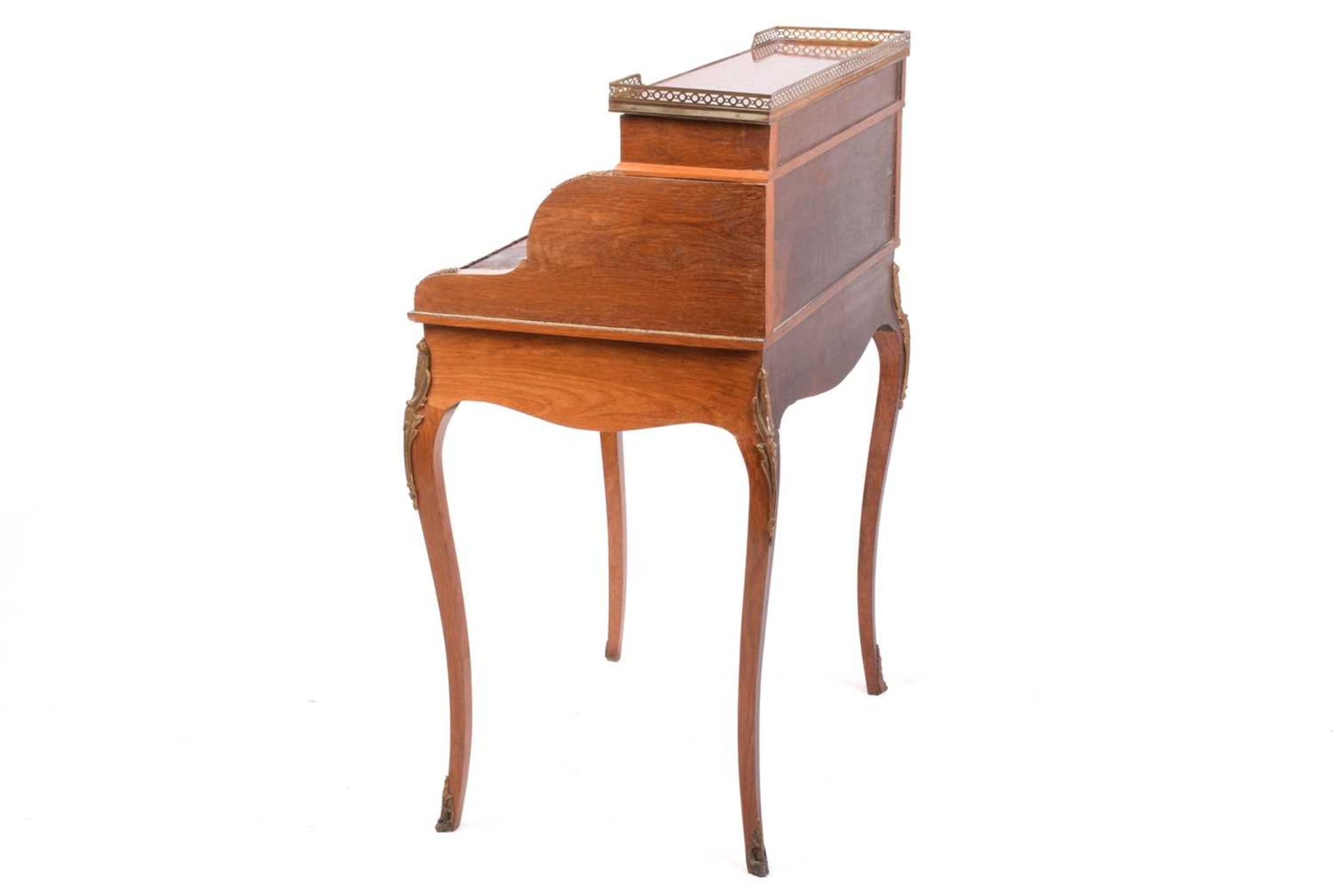 A French Louis XV style rosewood and Vernis Martin panelled Bureau de Cylinder, early 20th - Image 8 of 13