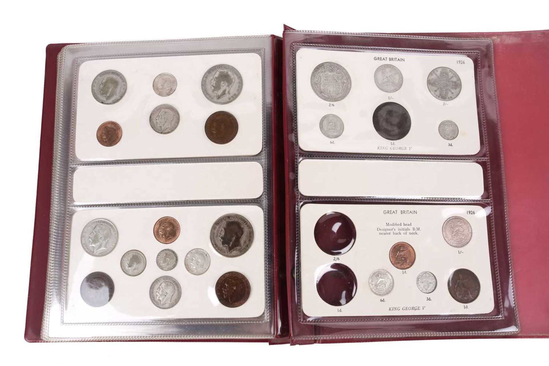 Great Britain - an album containing sixteen full sets of George V coins, half crown to farthing - Image 12 of 15