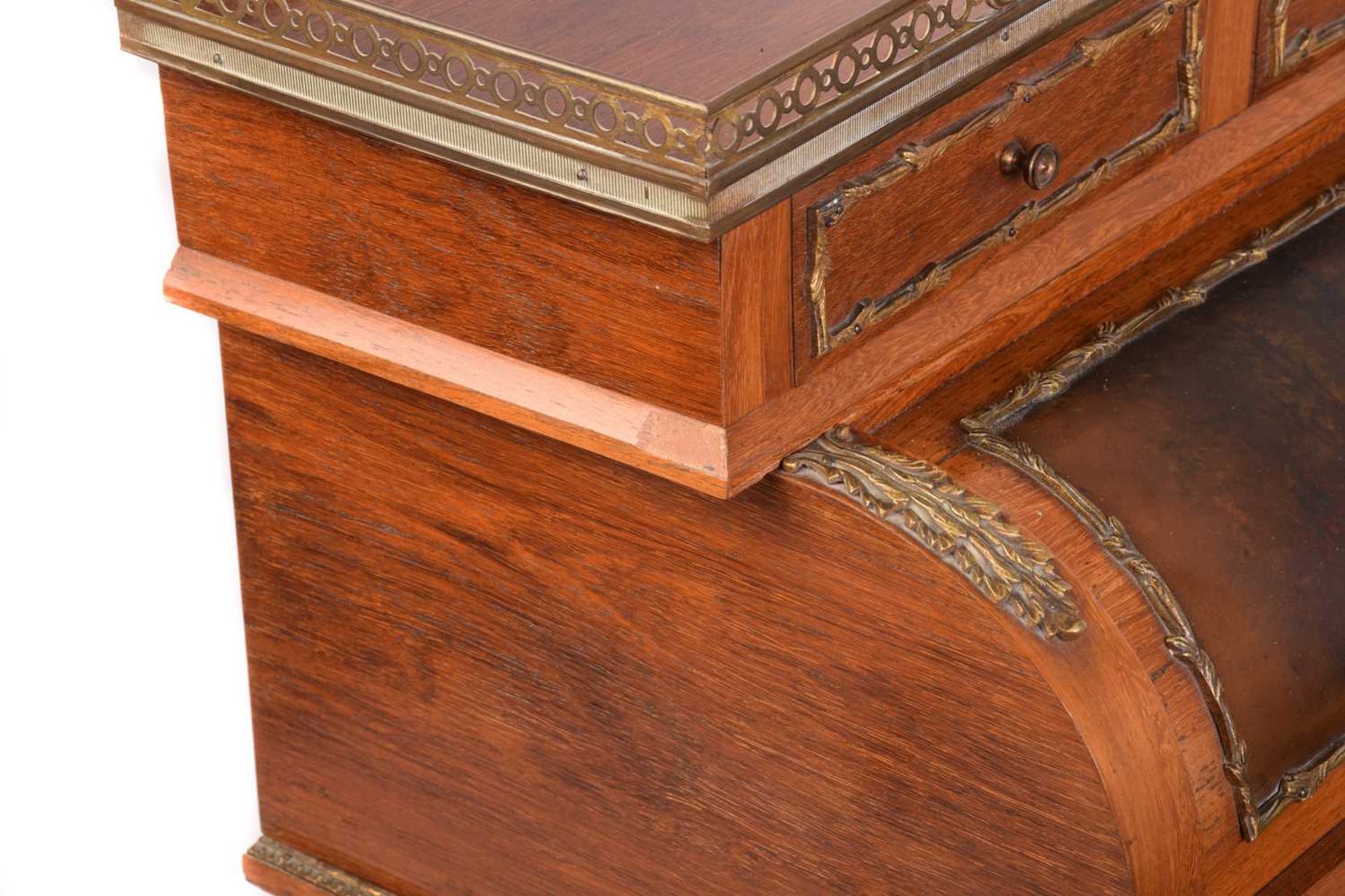 A French Louis XV style rosewood and Vernis Martin panelled Bureau de Cylinder, early 20th - Image 6 of 13