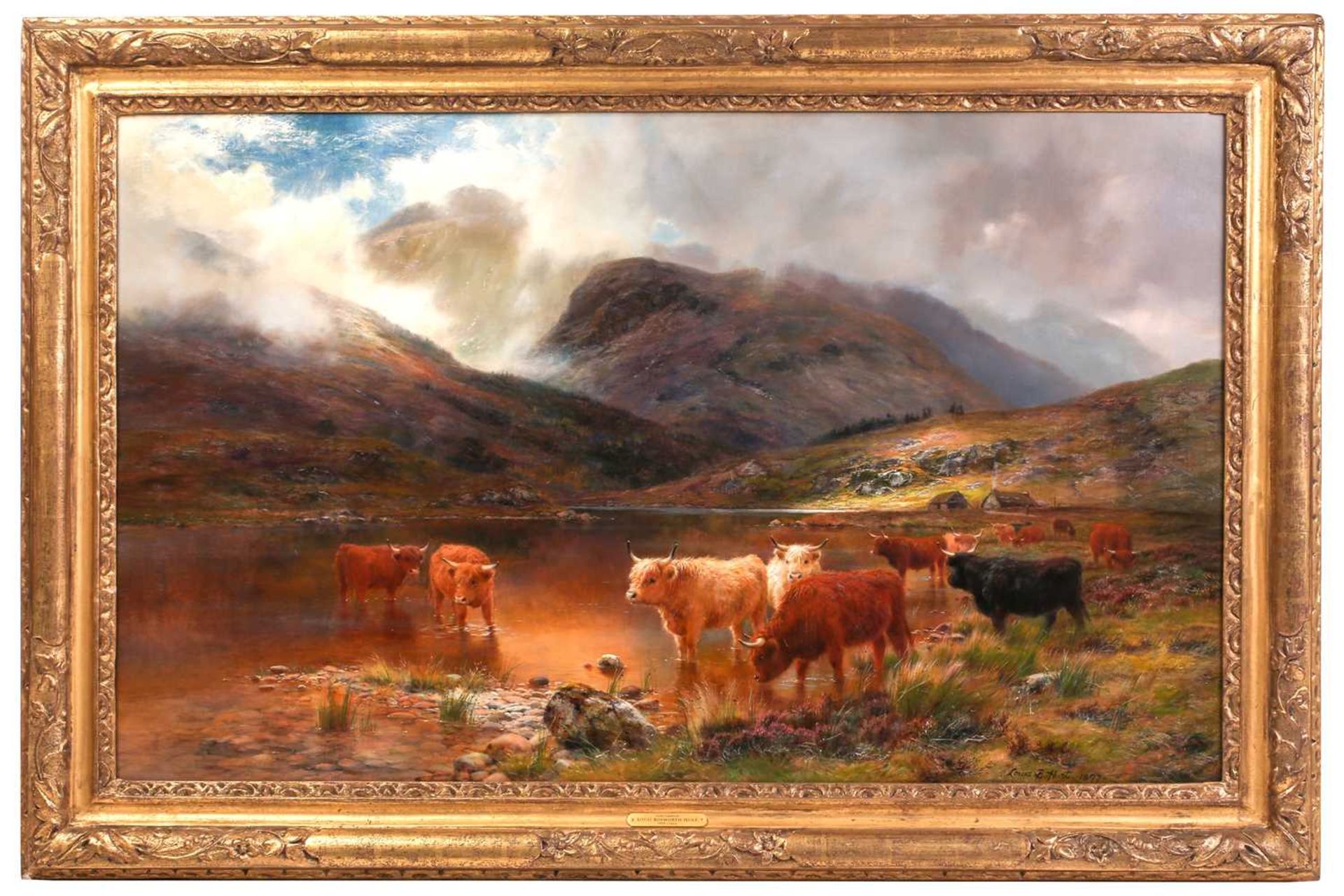 Louis Bosworth Hurt (1856 - 1929) Glen Cannich, Invernesshire, signed and dated 1897, large oil on