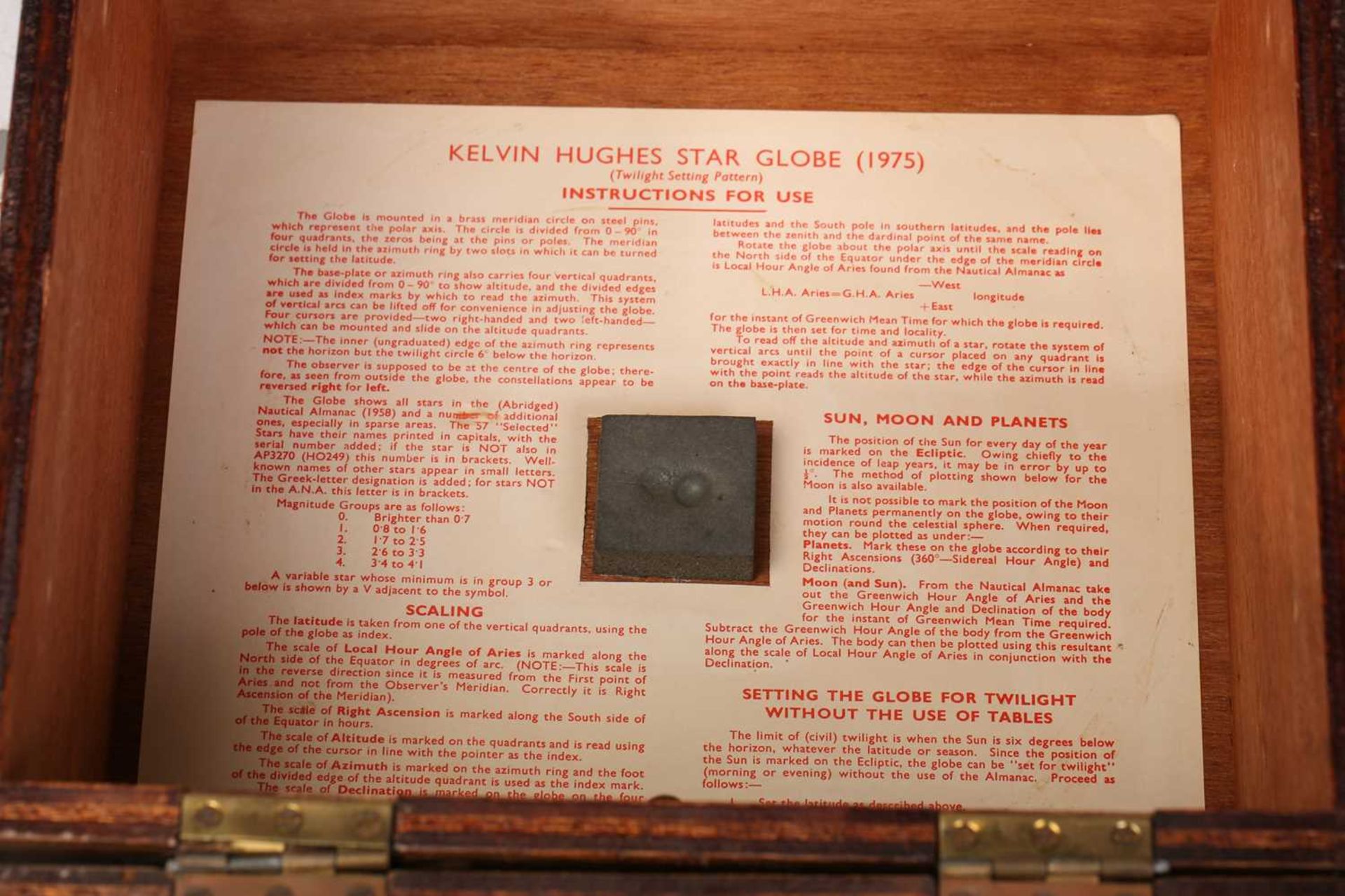 A Kelvin & Hughes 'Epoque' Star Globe (1975 Twilight Setting Pattern), boxed with a lacquered - Image 14 of 14