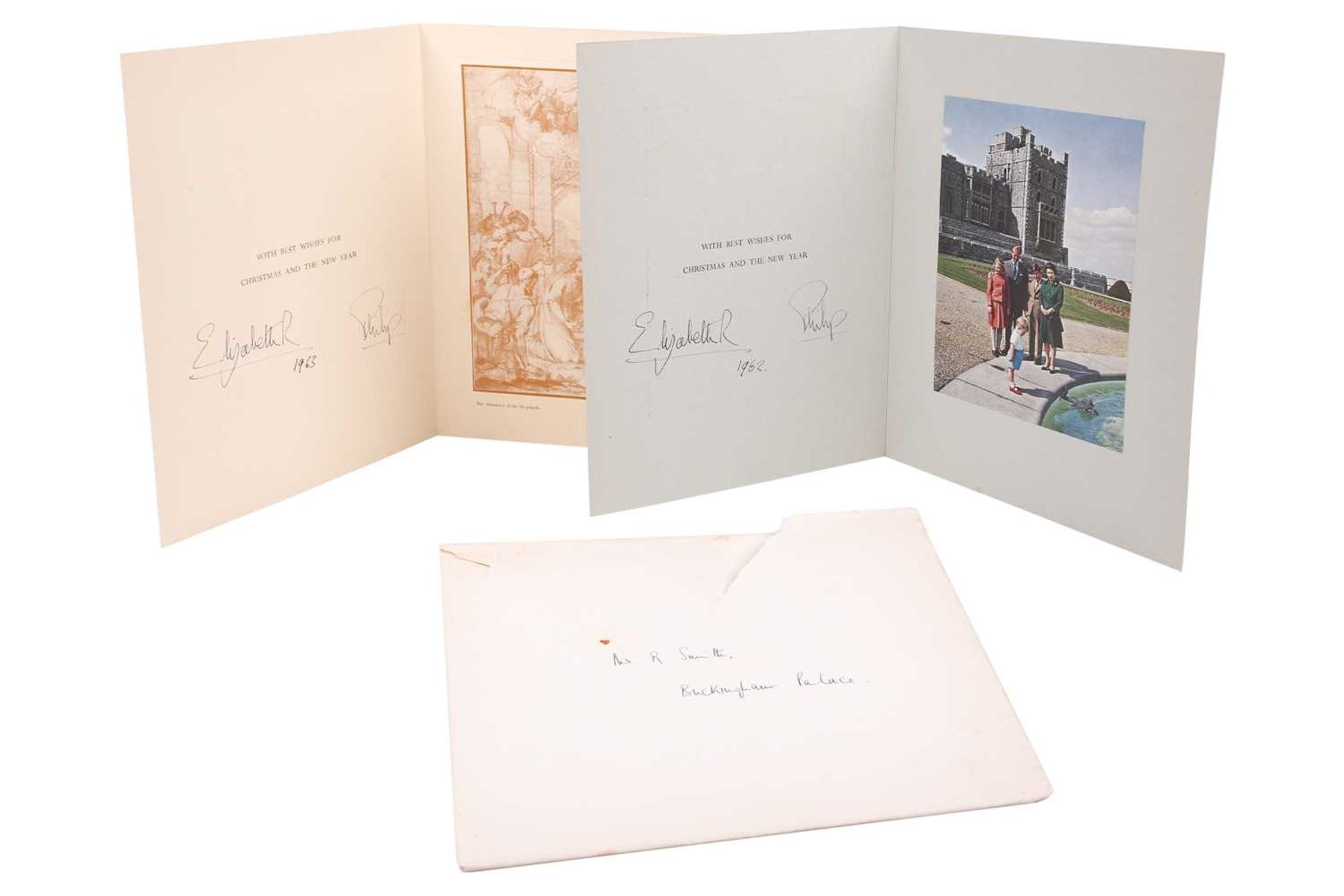 Queen Elizabeth II and Prince Philip: a 1962 Christmas card from the Royal couple, embossed - Image 5 of 10