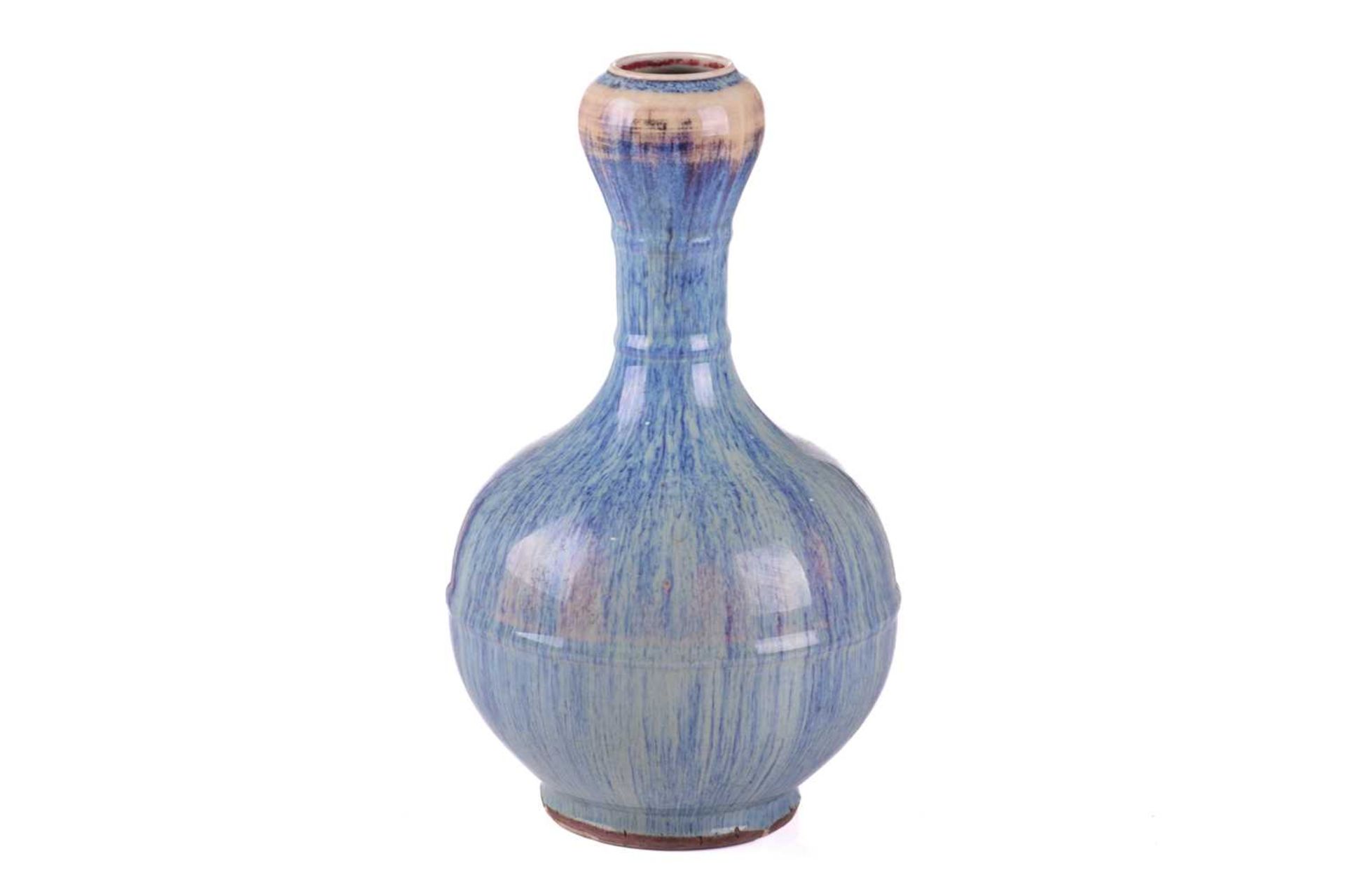 A Chinese suantouping flambe glaze vase, the neck with two raised bands, a further raised and around - Image 3 of 10