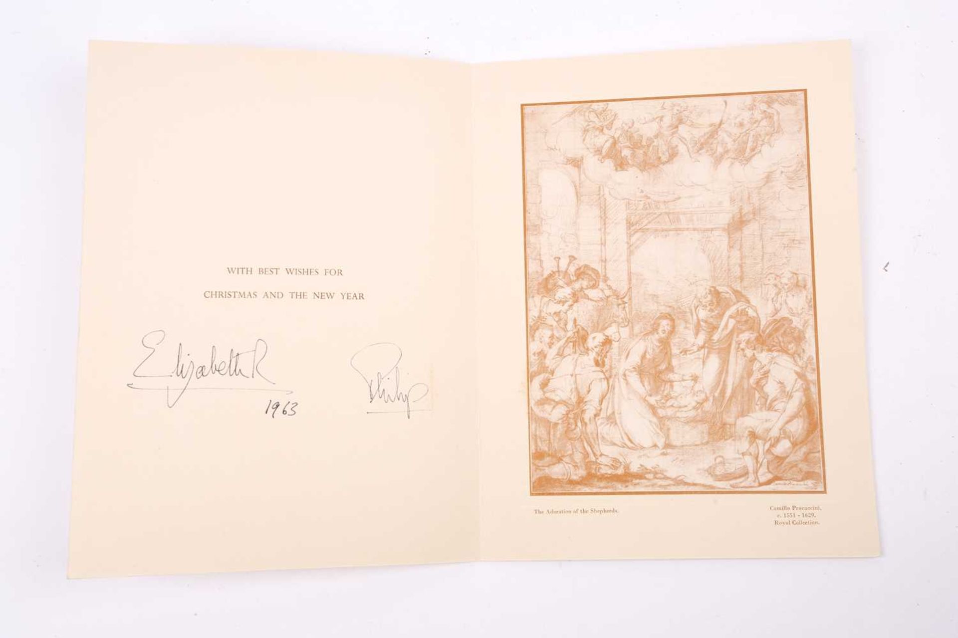 Queen Elizabeth II and Prince Philip: a 1962 Christmas card from the Royal couple, embossed - Image 9 of 10