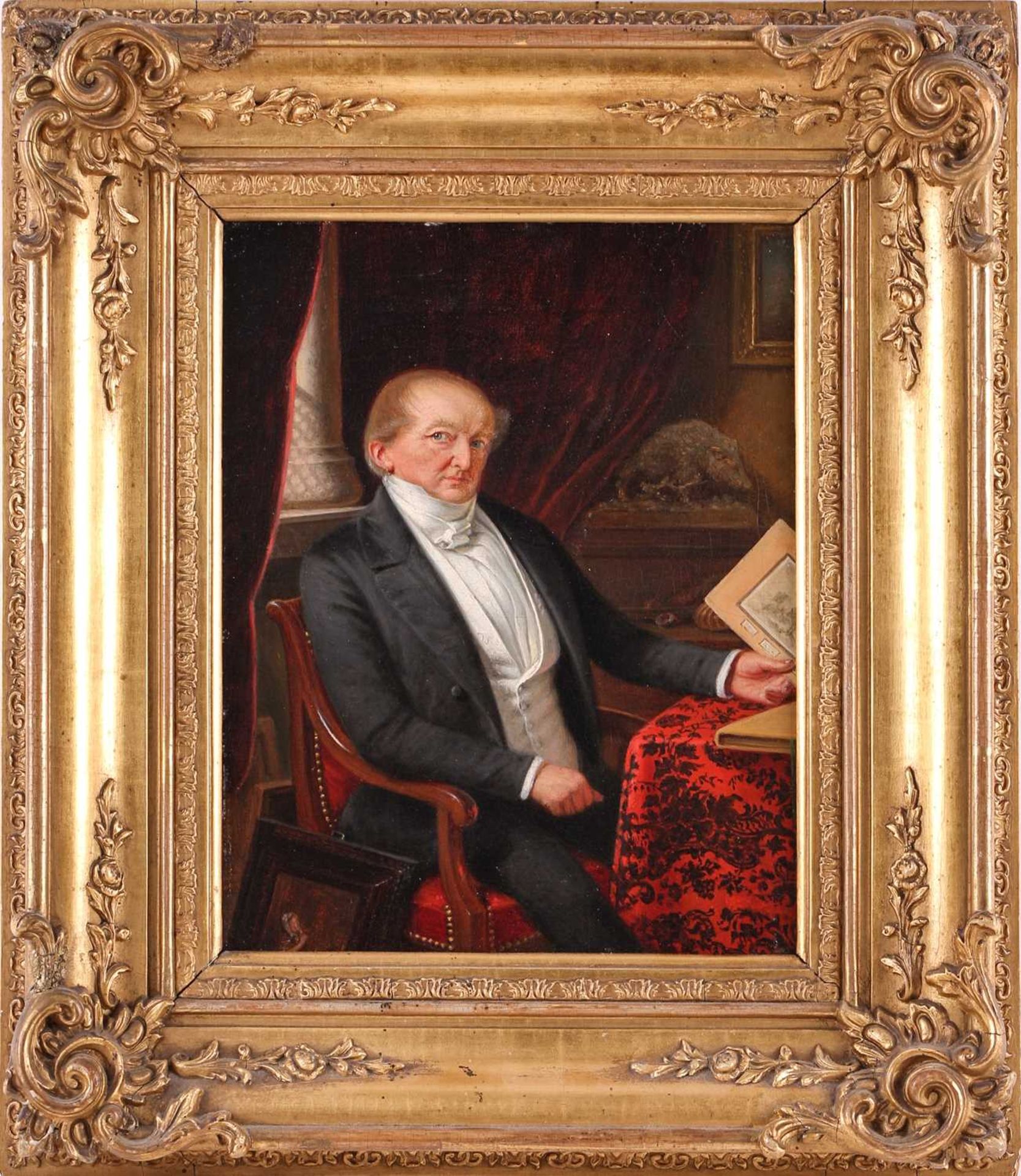 Early 19th Century German School, portrait of Heinrich von Mecklenburg (1781 - 1862), seated - Image 2 of 11