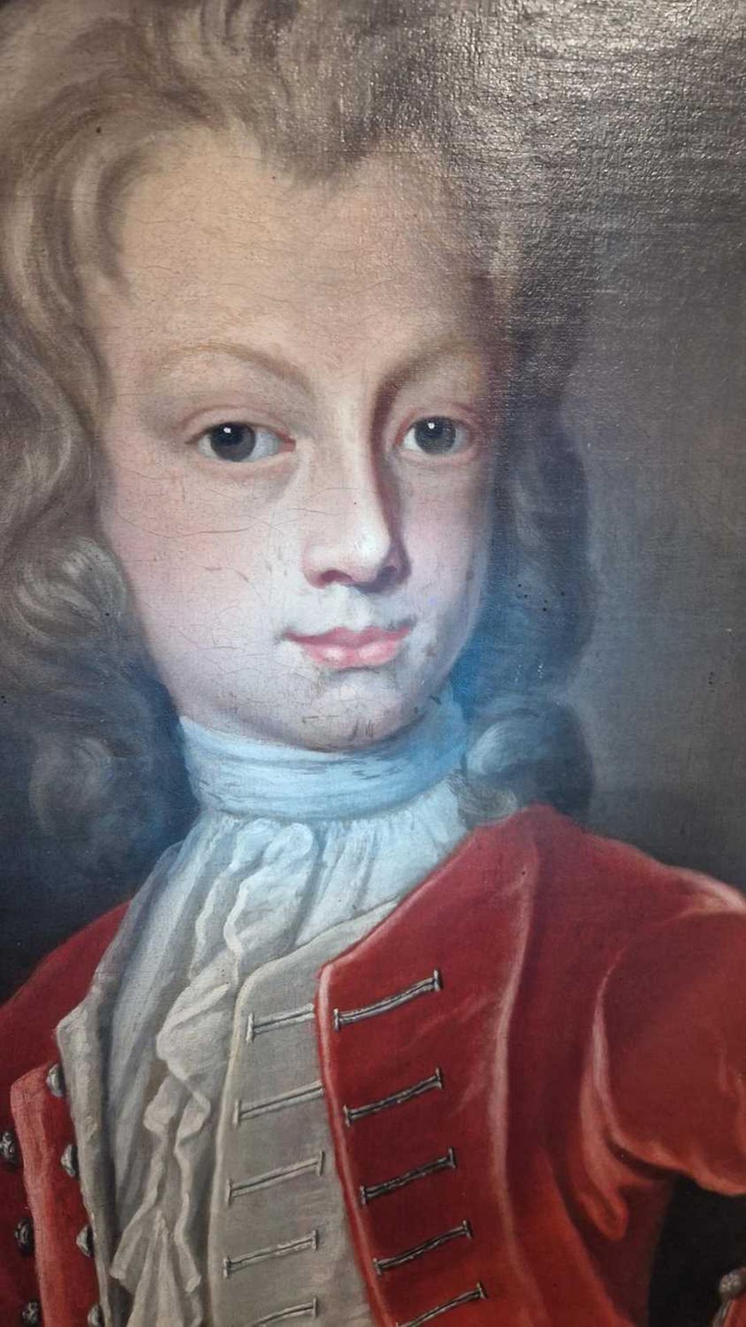 Manner of Sir Godfrey Kneller (1646 - 1723), Half-length portrait of a boy wearing a red jacket, - Image 18 of 19