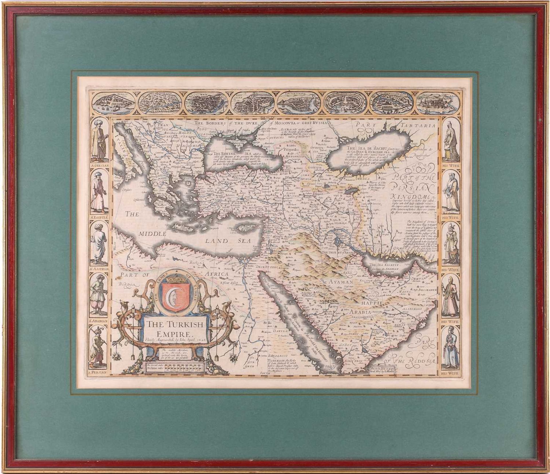 After John Speed (1552-1629), a map of the Turkish Empire, dated 1626, published by George Humble at - Image 8 of 10