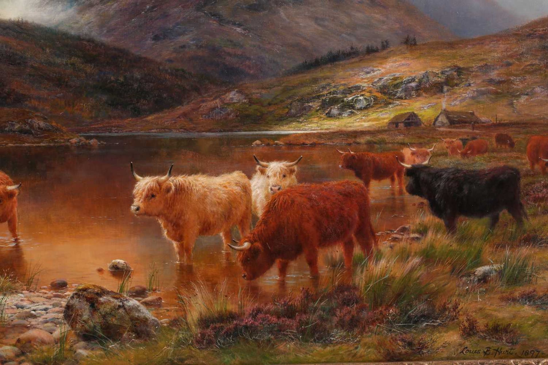 Louis Bosworth Hurt (1856 - 1929) Glen Cannich, Invernesshire, signed and dated 1897, large oil on - Image 10 of 44