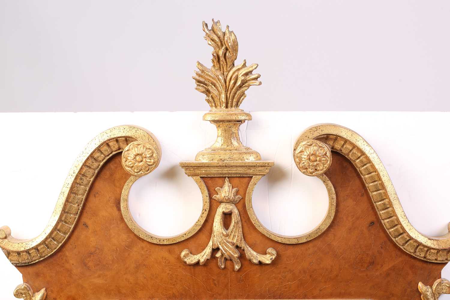 A George I style walnut and parcel gilt rectangular wall mirror in the "Kentian" style, 20th - Image 4 of 6