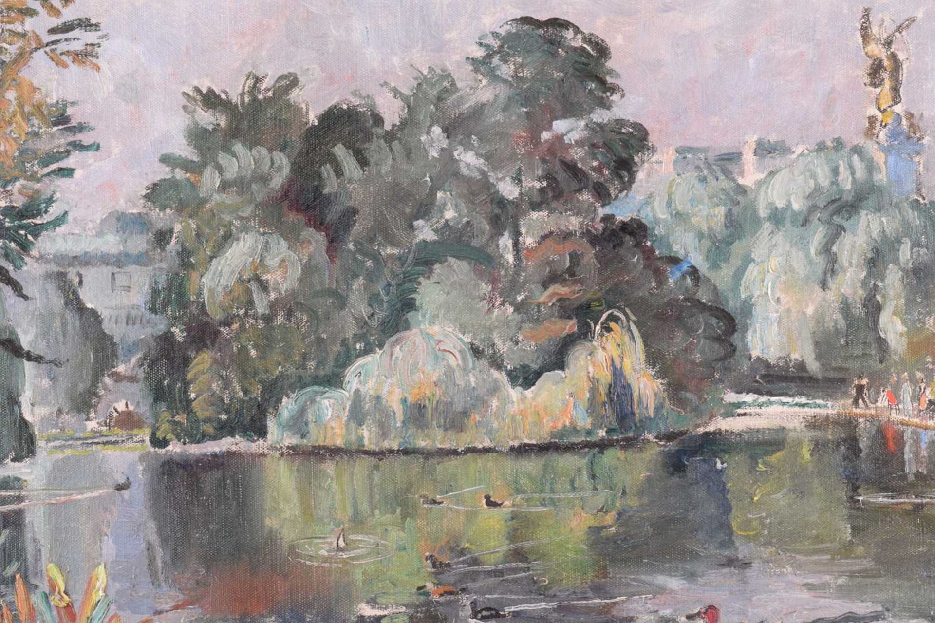 Cathleen S Mann (1896-1959), St James’ Park, signed and dated 1943, oil on canvas, 50 x 60cm, - Image 4 of 12