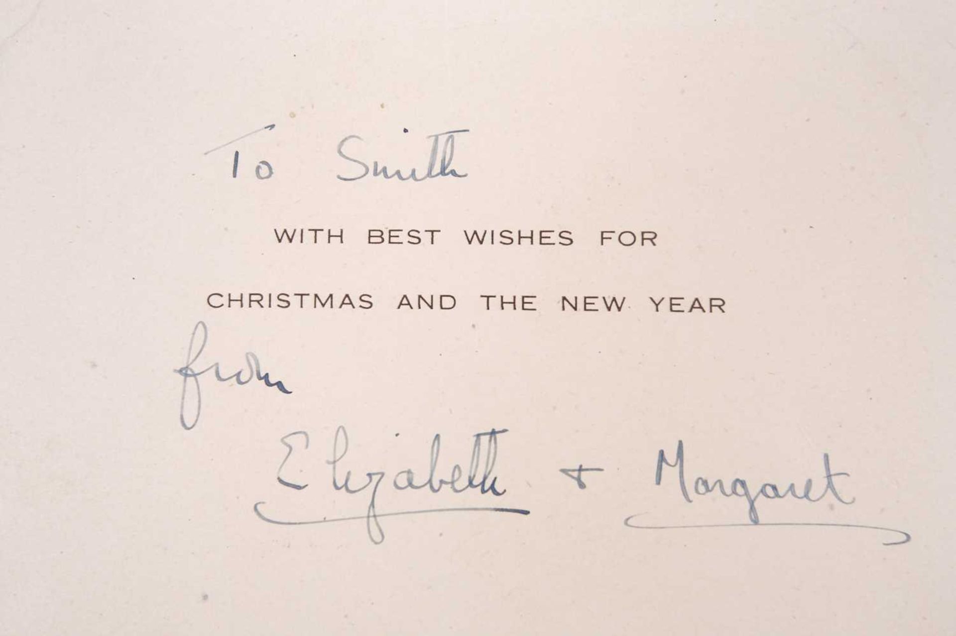 A rare 1940s Christmas card, sent and signed by Princess Elizabeth [later Queen Elizabeth II] and - Image 4 of 7