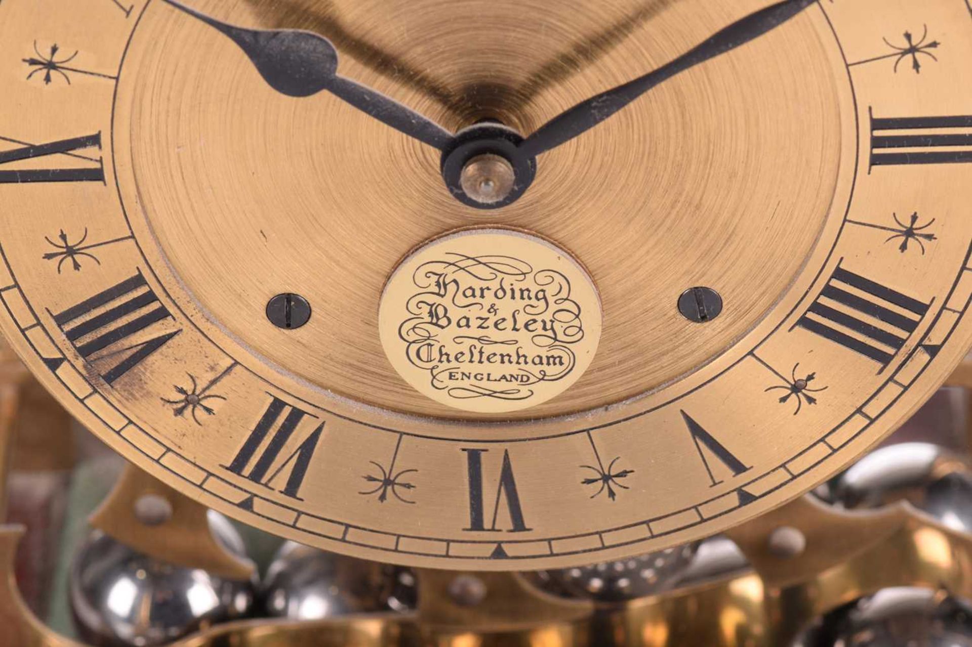 A modern lacquered brass spherical weight timepiece, by Harding & Bazeley, Cheltenham, England, - Image 6 of 8