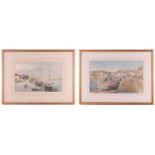 Norman Thomas Janes (1892-1980) British, 'Tréboul', boats a quayside, watercolour, 29 cm x 46 cm,