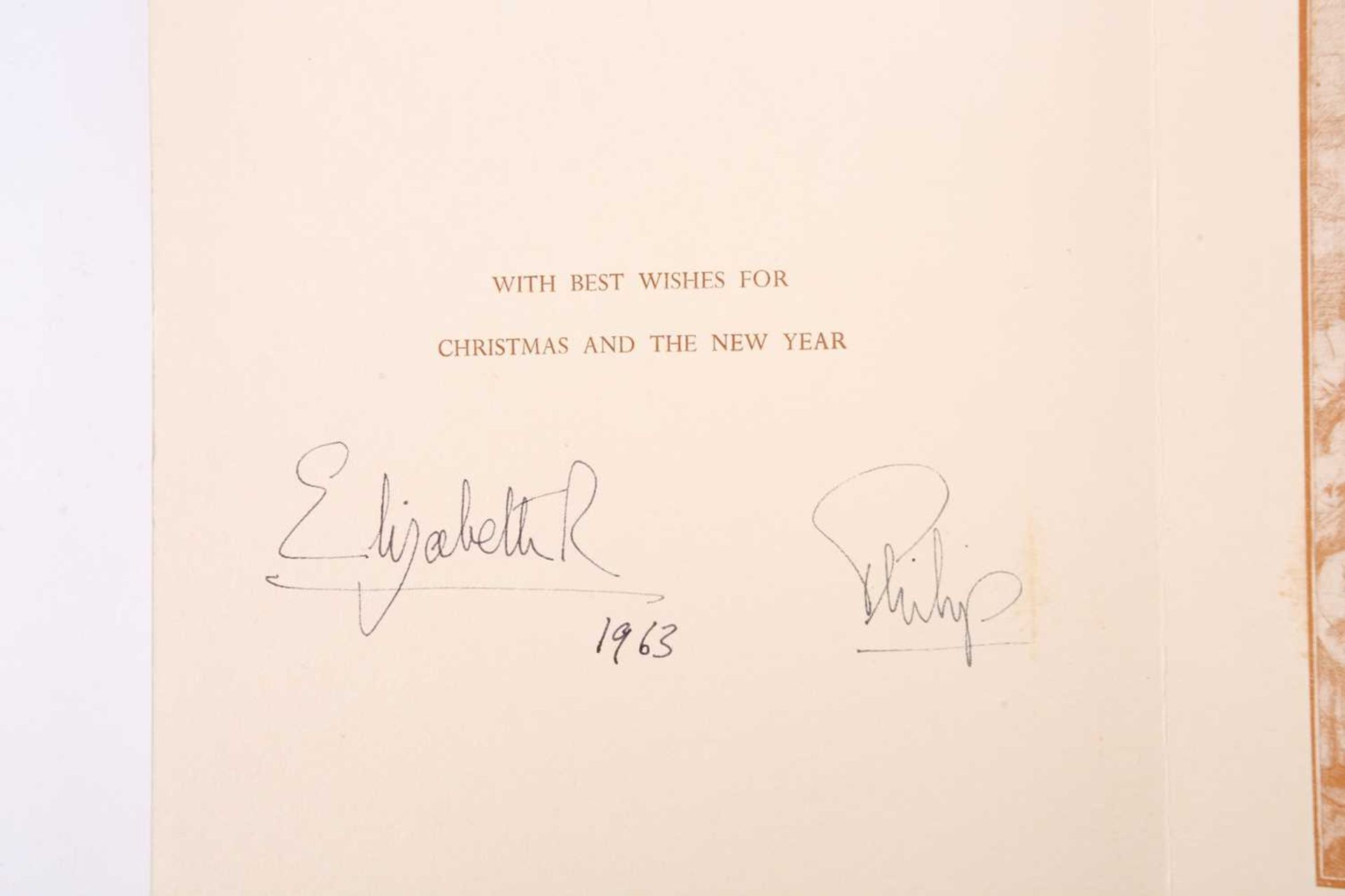 Queen Elizabeth II and Prince Philip: a 1962 Christmas card from the Royal couple, embossed - Image 4 of 10