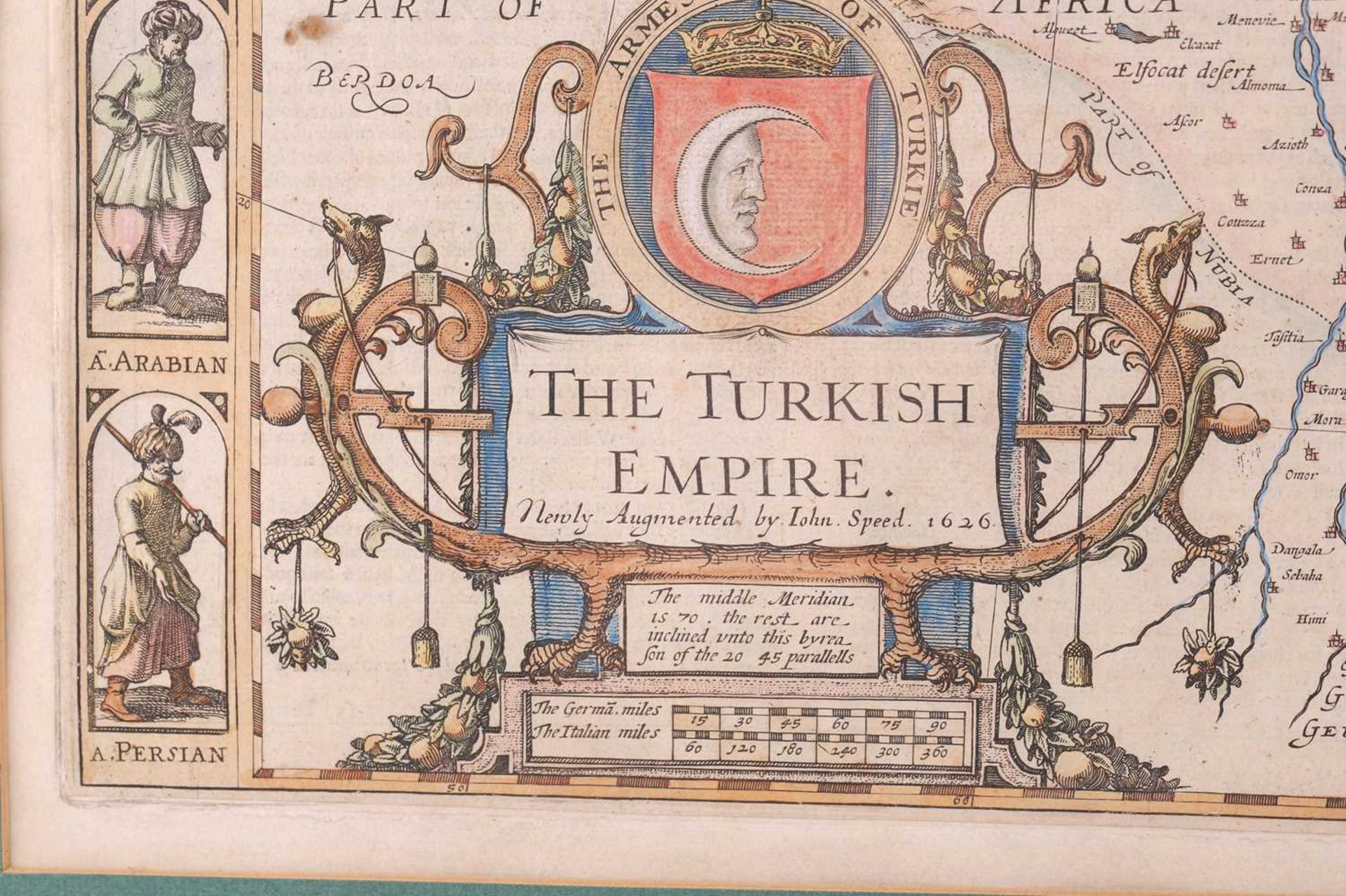 After John Speed (1552-1629), a map of the Turkish Empire, dated 1626, published by George Humble at - Image 9 of 10