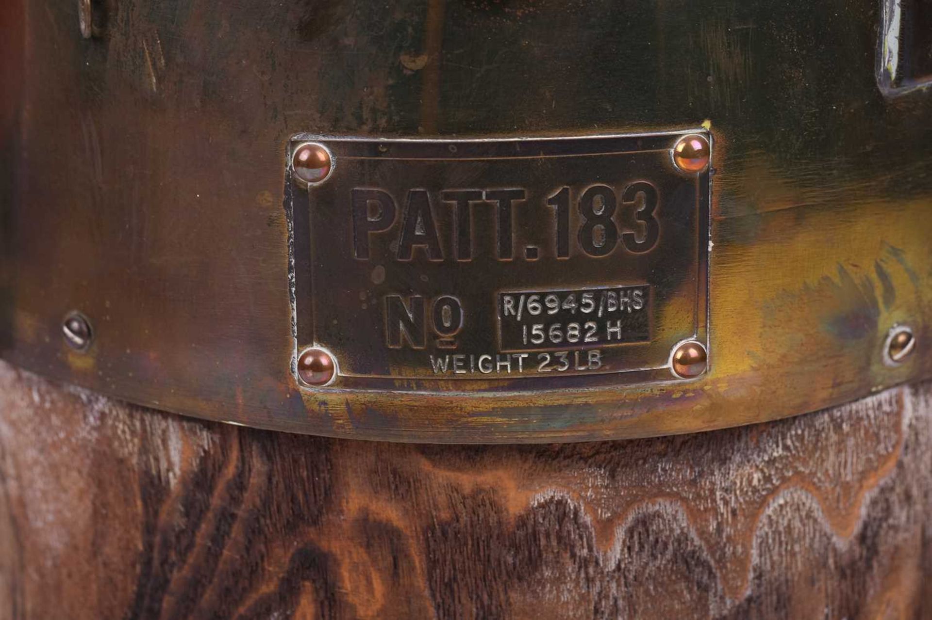 An early 20th-century Royal Navy (Lifeboat?) brass Patt.183 binnacle and liquid-damped compass - Image 4 of 13