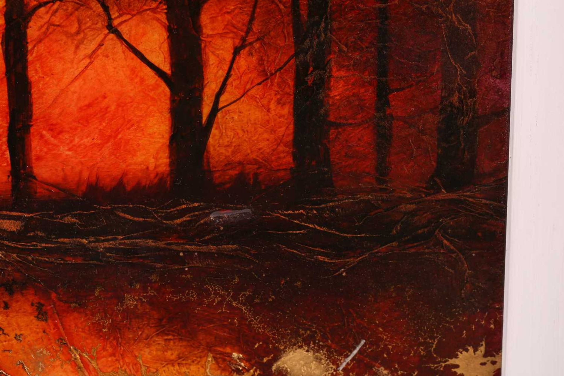 Kerry Darlington (b.1974), a forest landscape, mixed media and resin on board, signed to bottom - Image 6 of 10