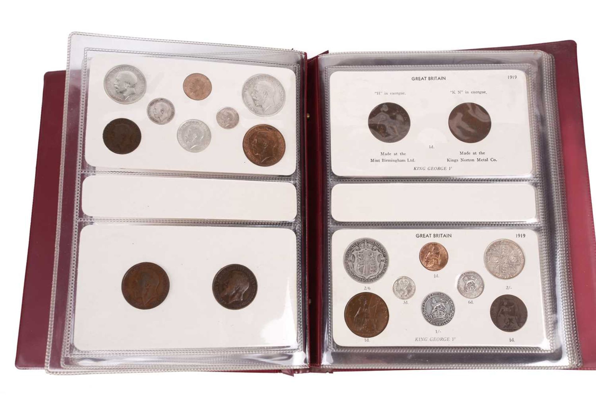 Great Britain - an album containing sixteen full sets of George V coins, half crown to farthing - Image 9 of 15