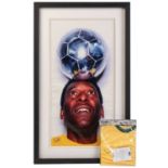 A large Pelé (1940-2022) signed print, after Marc Quinn (b.1954), photographic portrait of Pelé