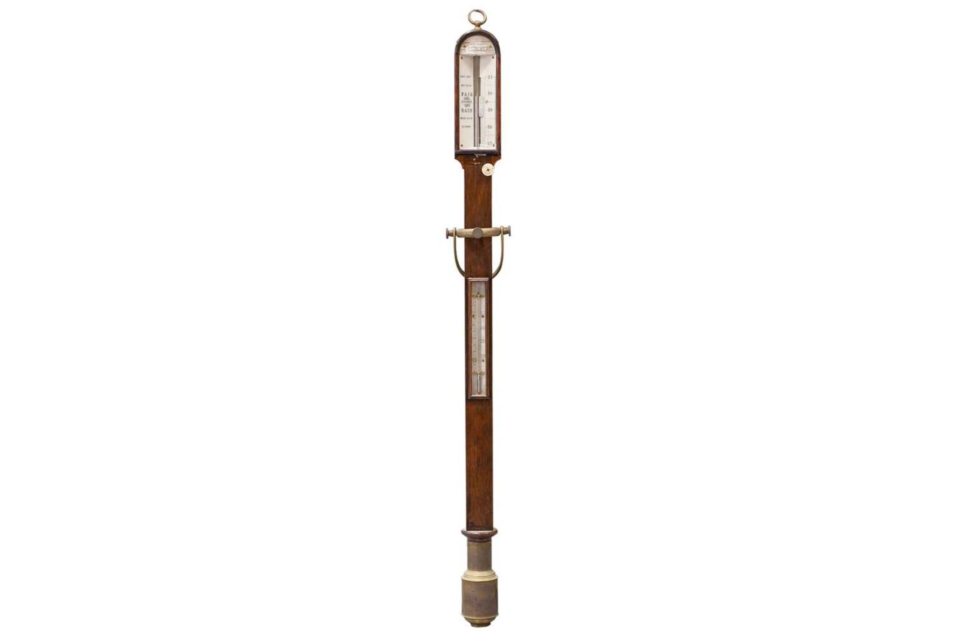 A Victorian rosewood Marine stick barometer, an ivory label above the gauge reads 'Cairns, 13