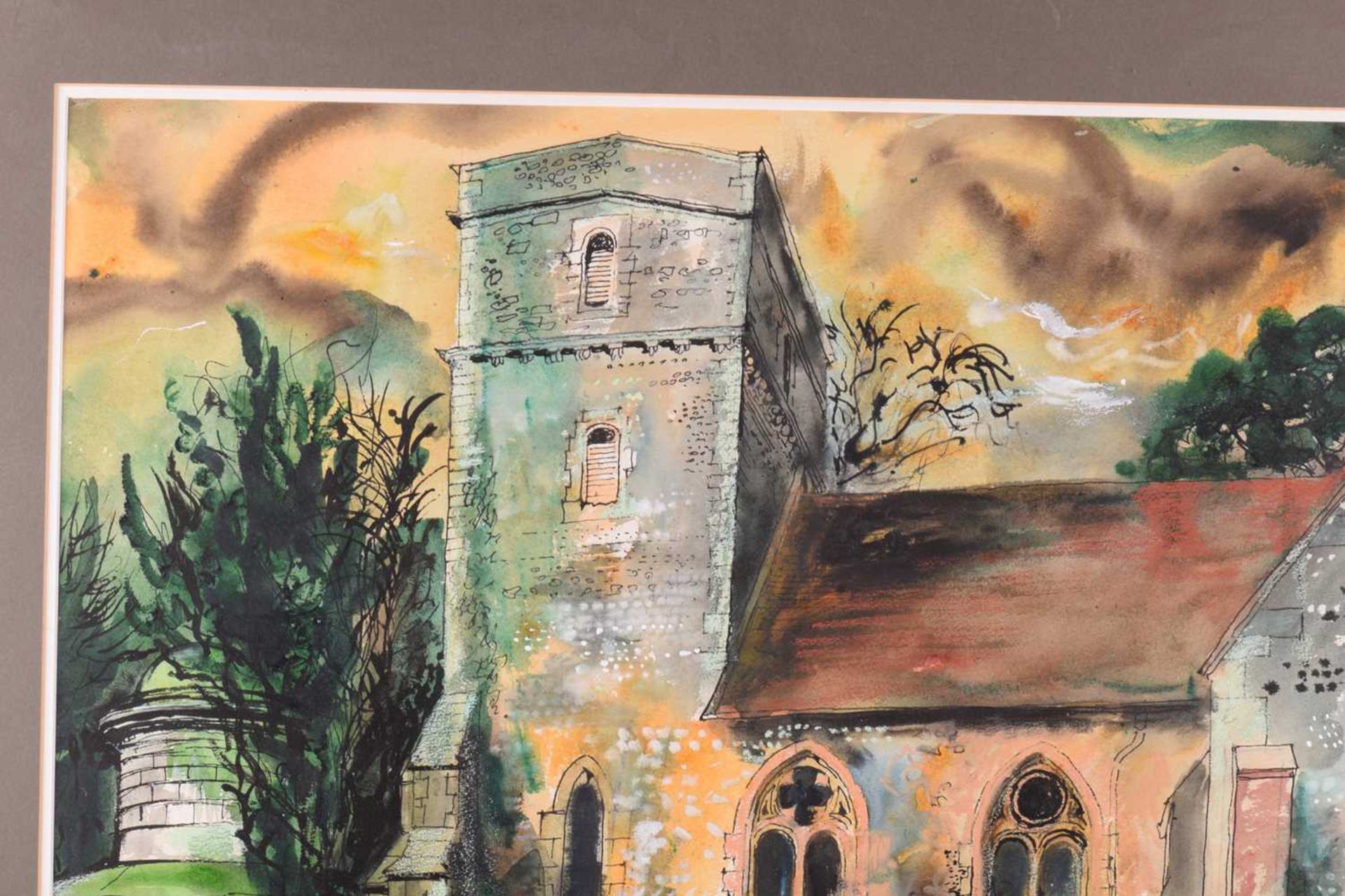 John Piper (1903 - 1992), St Mary the Virgin Church, Fawley, signed and dated 83, watercolour and - Image 5 of 8