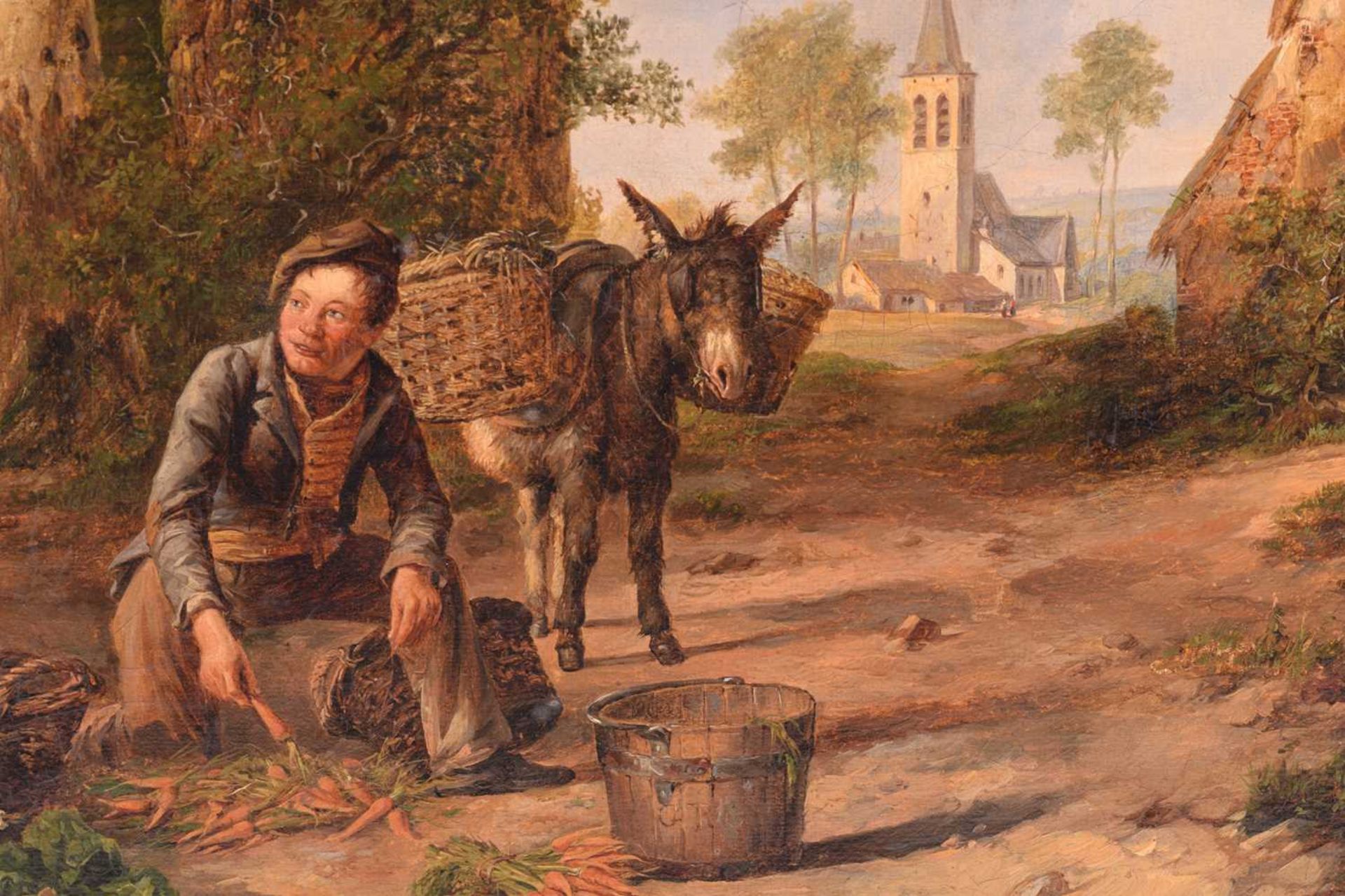 Thomas Sydney Cooper (1803 - 1902), Preparing for Market, signed 'T.S. Cooper 1830', oil on - Image 7 of 9