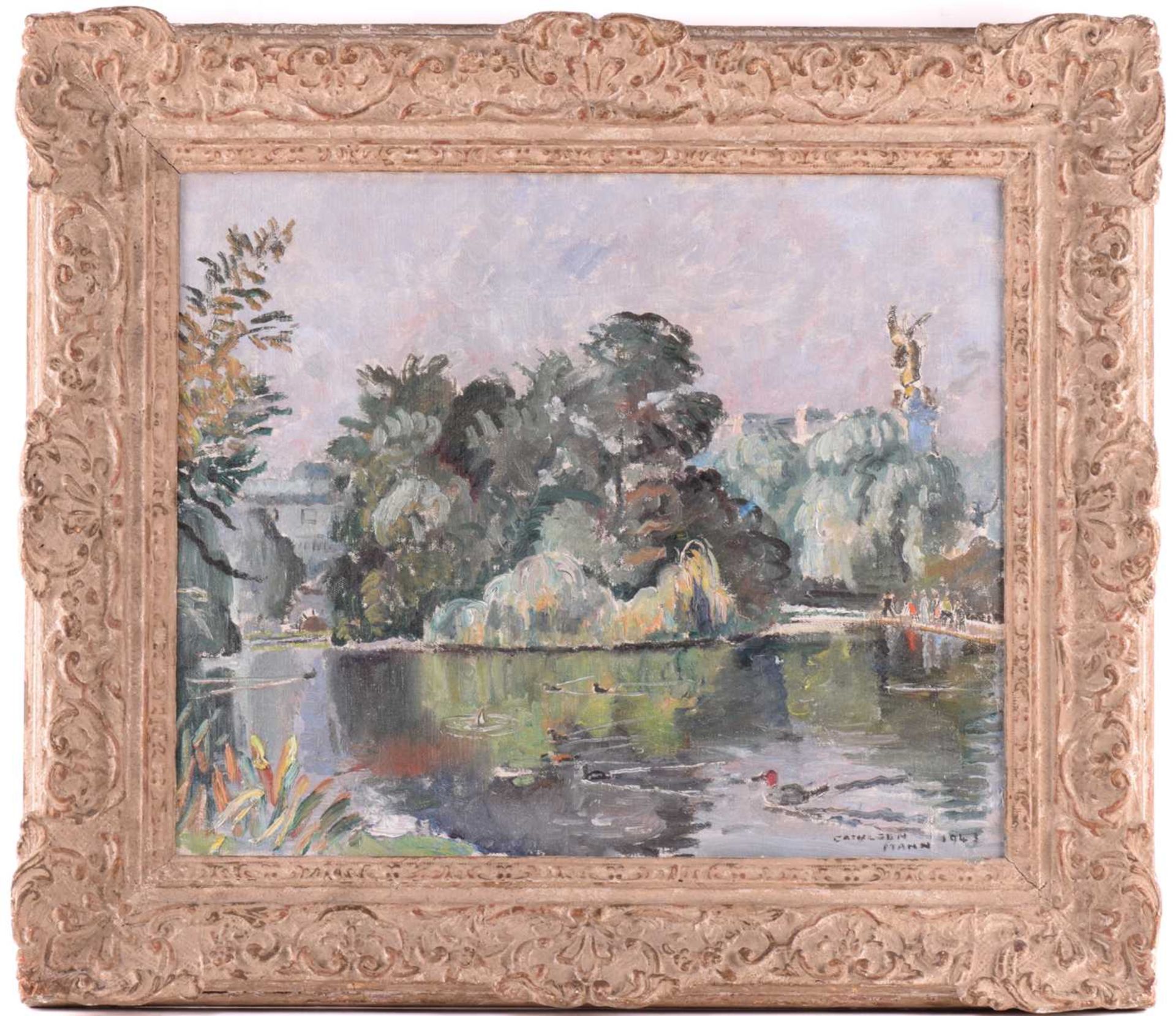 Cathleen S Mann (1896-1959), St James’ Park, signed and dated 1943, oil on canvas, 50 x 60cm, - Image 2 of 12