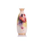 Kitty Blake for Royal Worcester Porcelain; a slender baluster vase painted with autumnal leaves