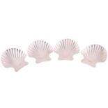 A set of four Tiffany & Co sterling silver table salts of scallop shell form, mid-20th century, on