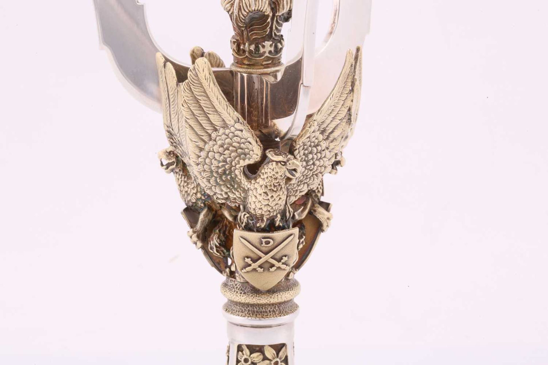 An Aurum silver limited edition 104/400 three-sconce candelabrum, commemorating the wedding of - Image 8 of 19