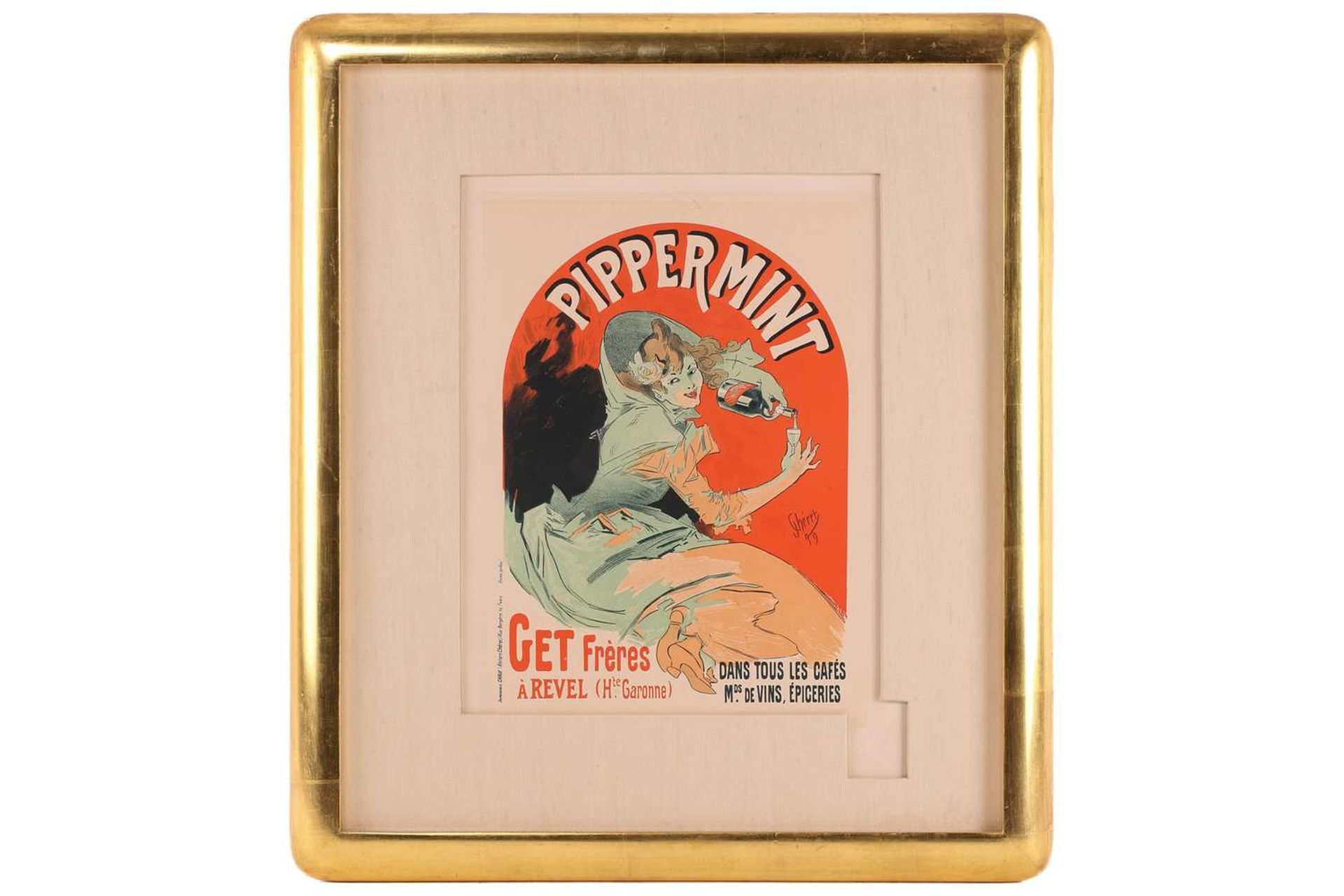 After Jules Chéret (1836 - 1932) French, "Pippermint", blind stamp for Les Maitres de L'Affich