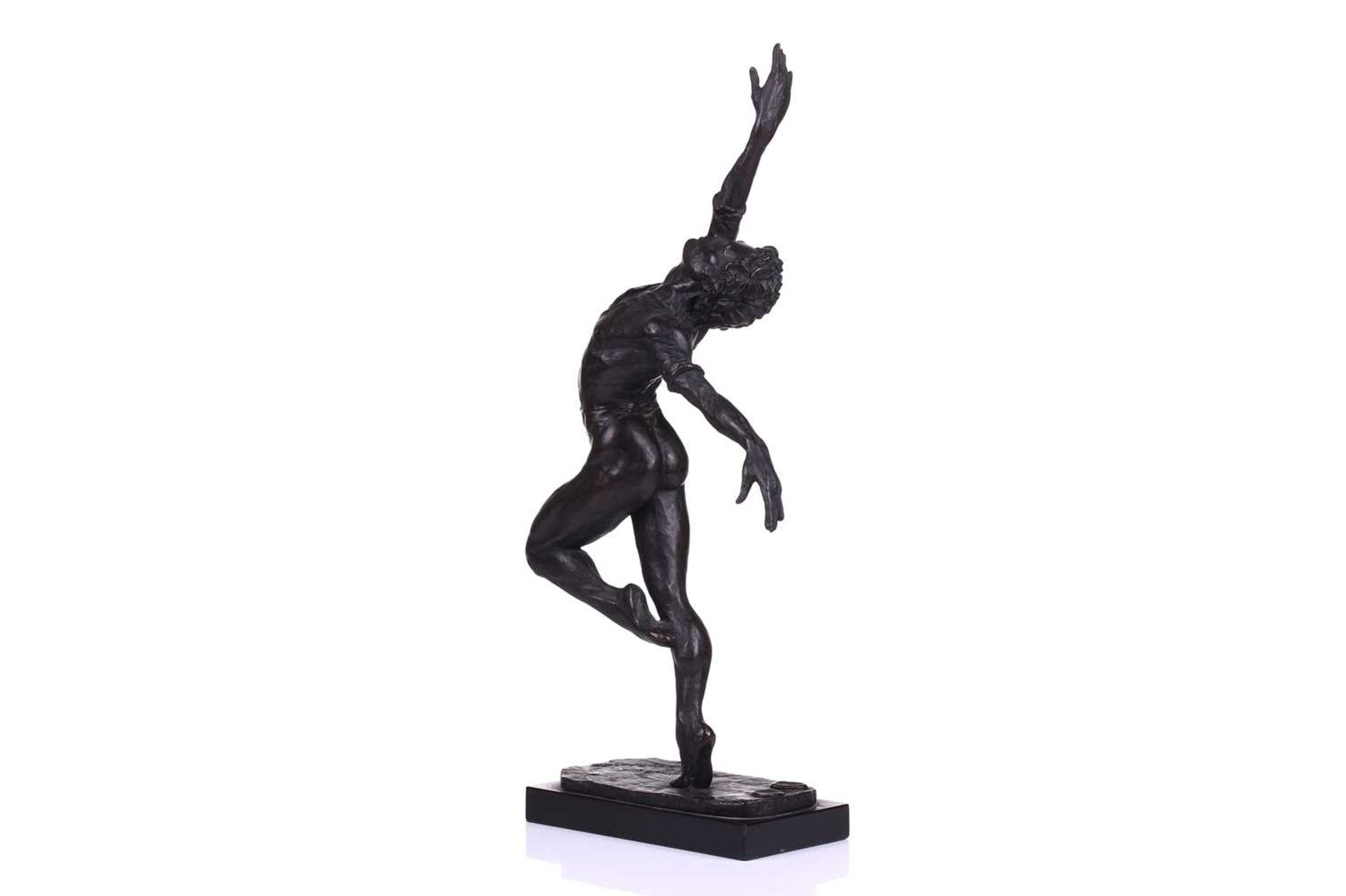 20th century school, a patinated bronze figure of a male ballet dancer, on a rectangular base, - Image 5 of 10