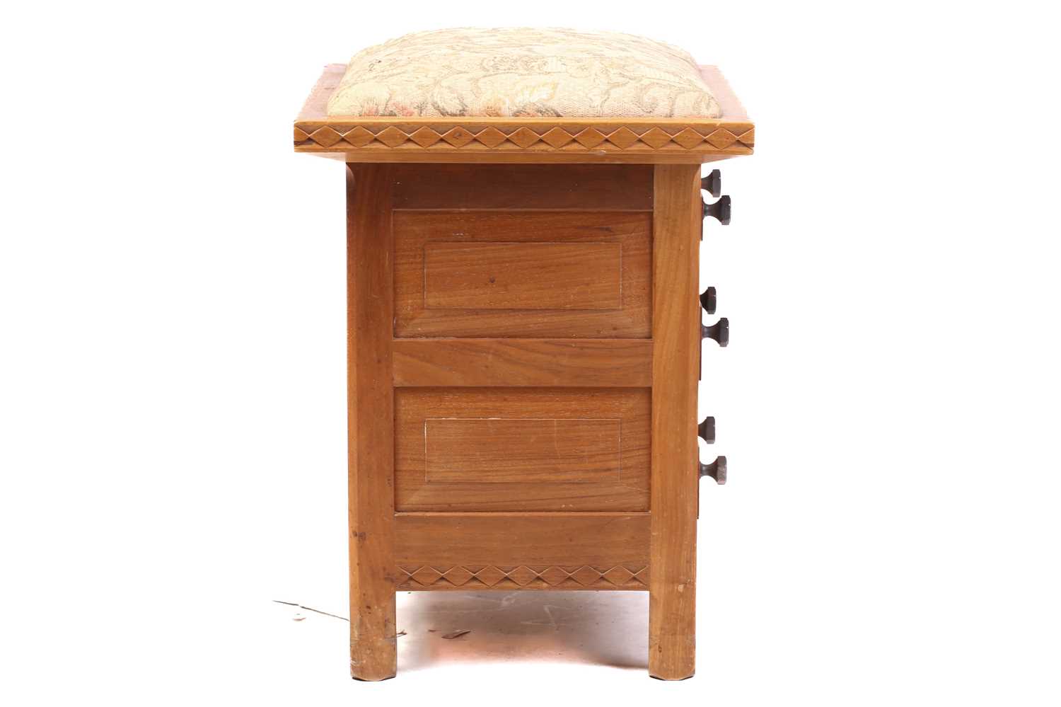 An English walnut stool/workbox, from the Arthur Romney Green Workshops, Christchurch, Hants, c. - Image 8 of 16
