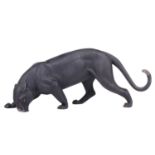 'Syl', (20th century), a contemporary patinated bronze model of a prowling black panther, signed