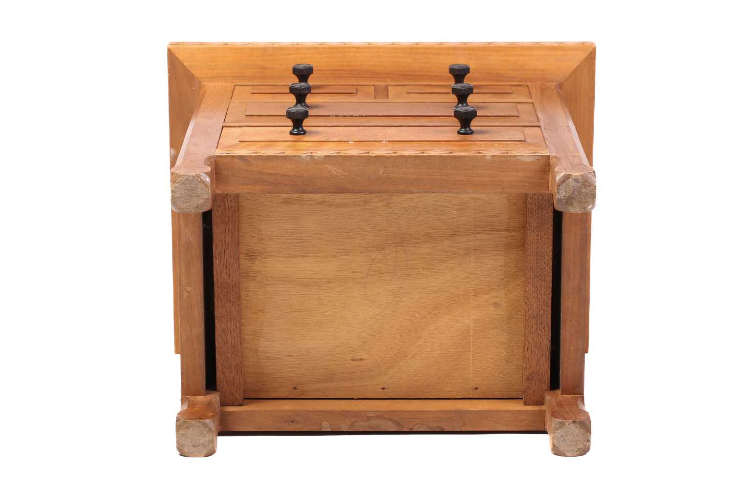An English walnut stool/workbox, from the Arthur Romney Green Workshops, Christchurch, Hants, c. - Image 4 of 16